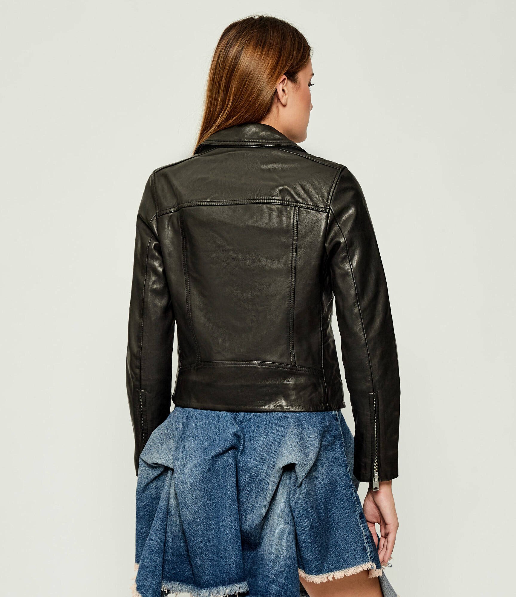 AllSaints Geacă de piele DALBY | Slim Fit