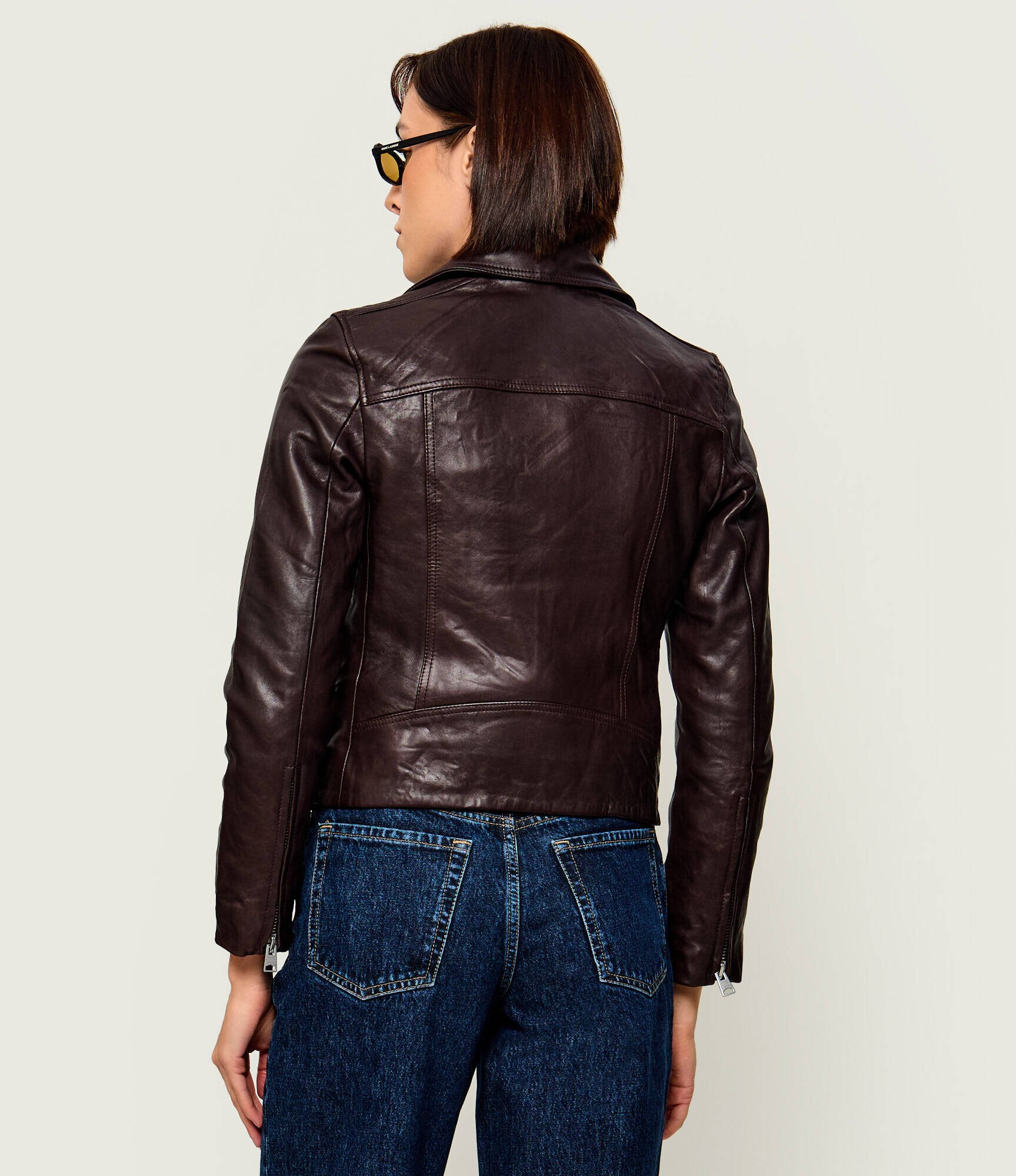 AllSaints Geacă de piele Dalby | Slim Fit