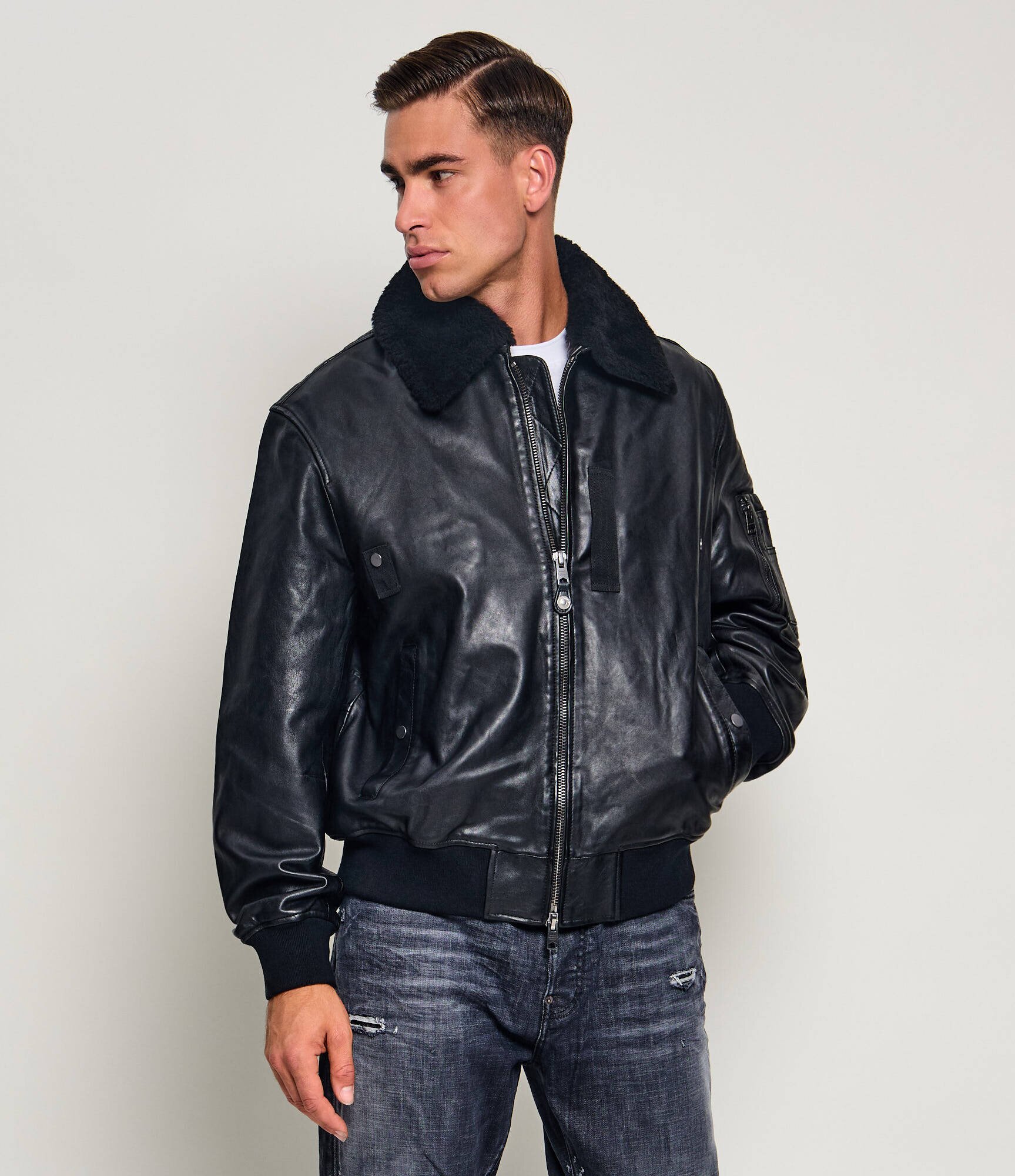 AllSaints Geacă de piele Darby | regular fit