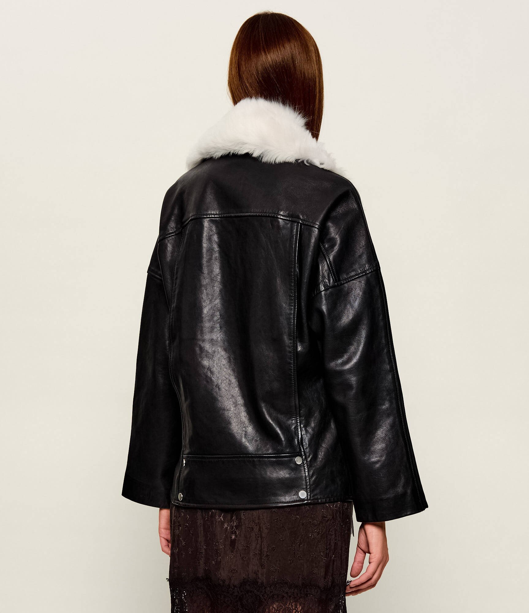 AllSaints Geacă de piele VENDRA | shearling
