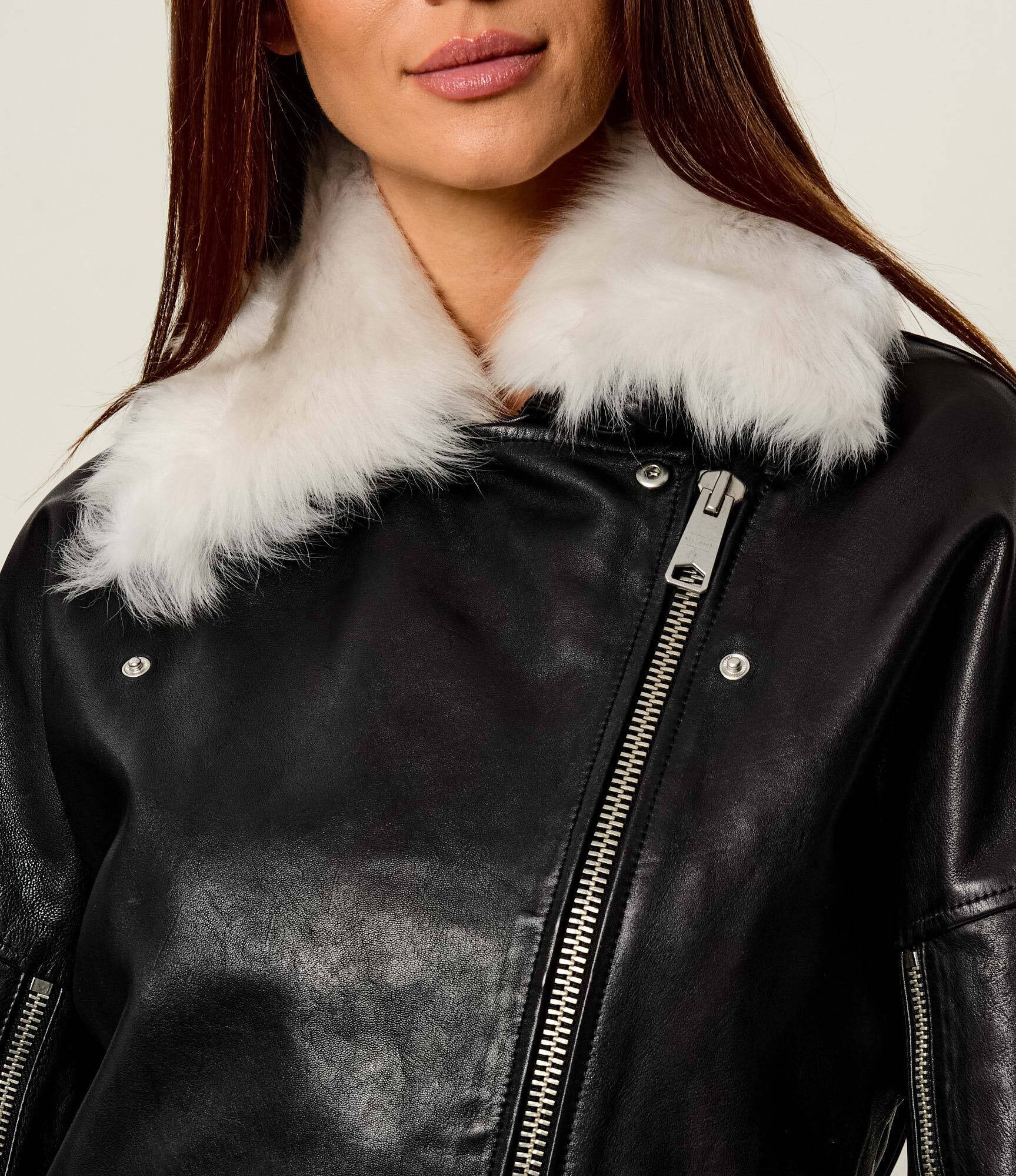 AllSaints Geacă de piele VENDRA | shearling