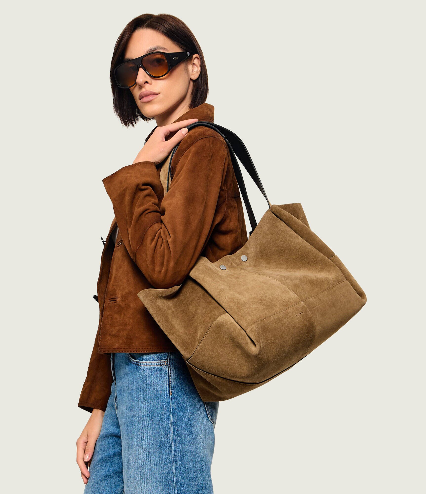 AllSaints Geantă shopper Rosalie | piele întoarsă