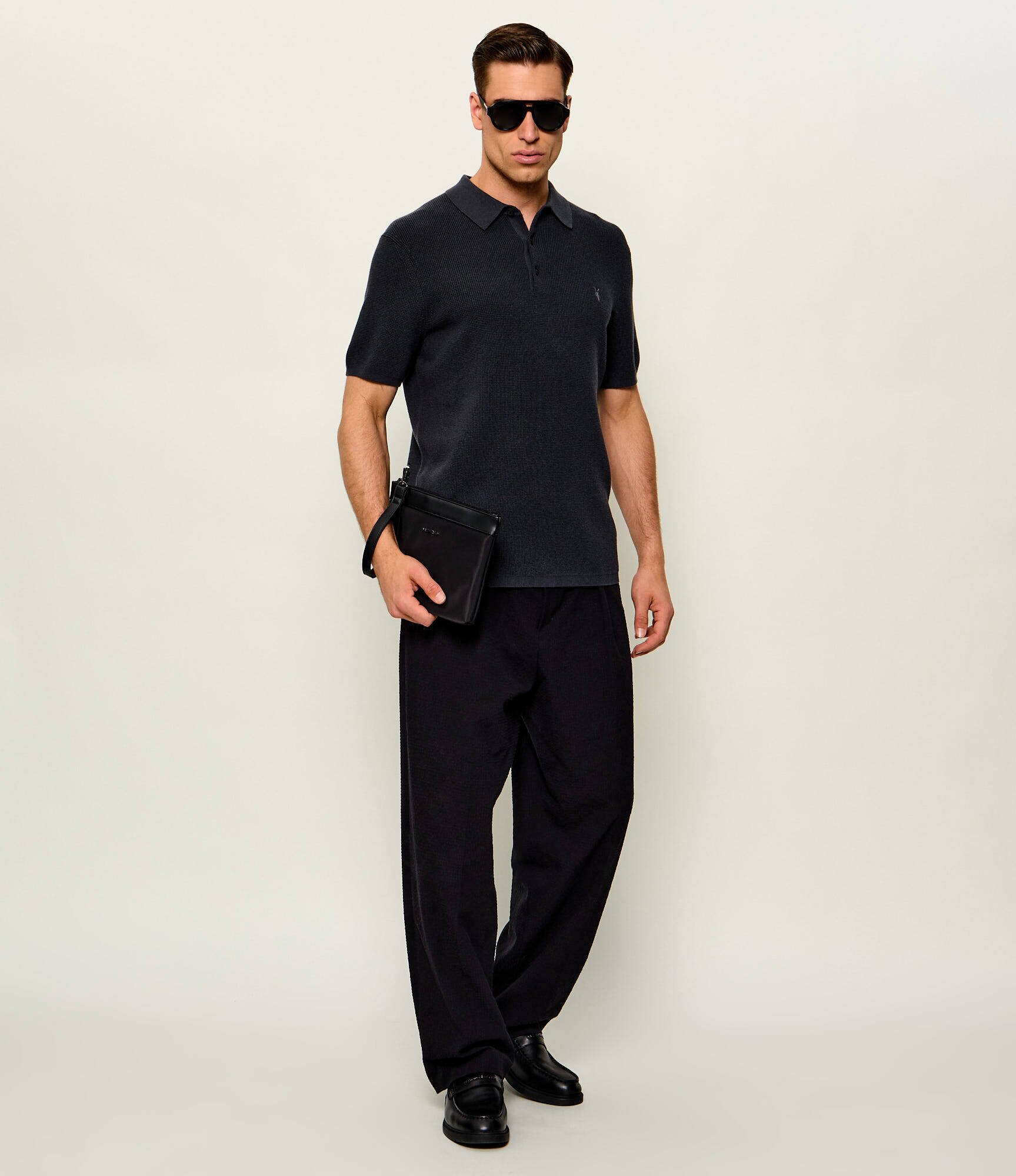AllSaints Polo ASPEN | regular fit cu adaos de lână