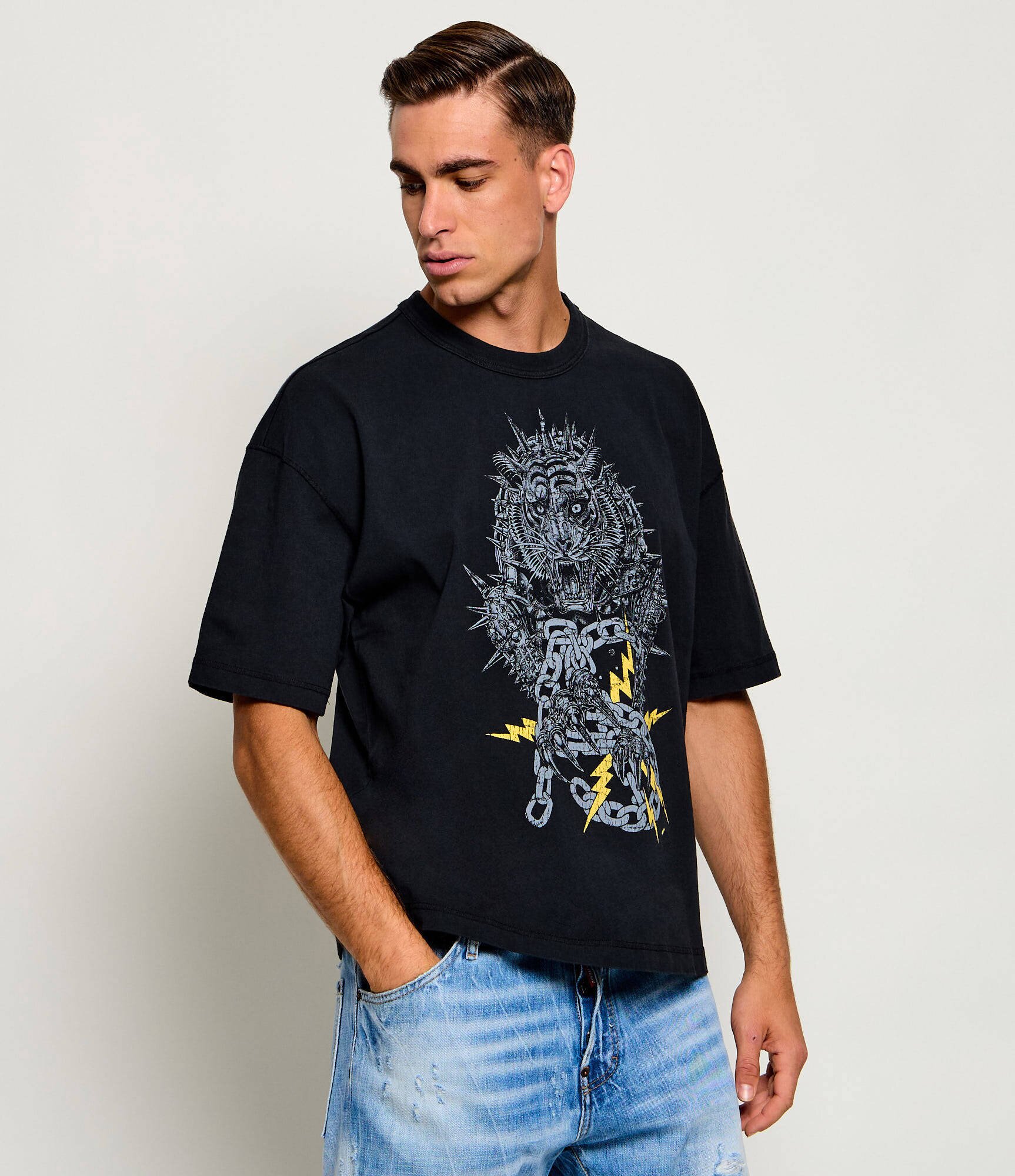 AllSaints Tricou Iron Tiger | Relaxed fit