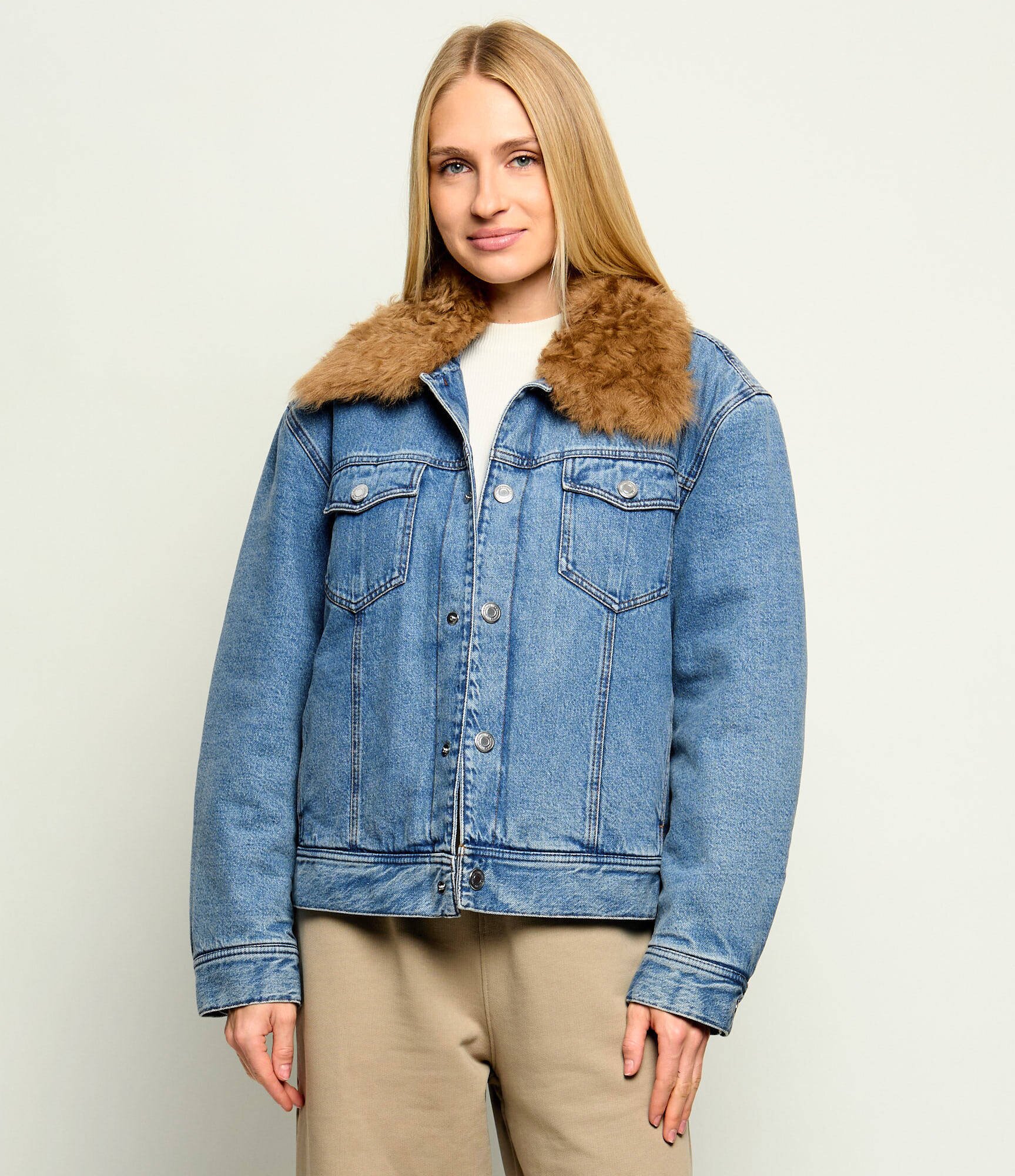 AMI Paris Geacă de blug cu adaos de lână | Classic fit | shearling