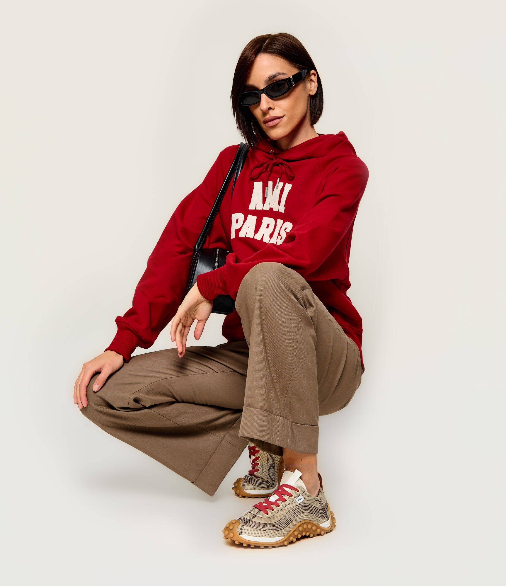AMI Paris Sneakers Mirage cu adaos de piele