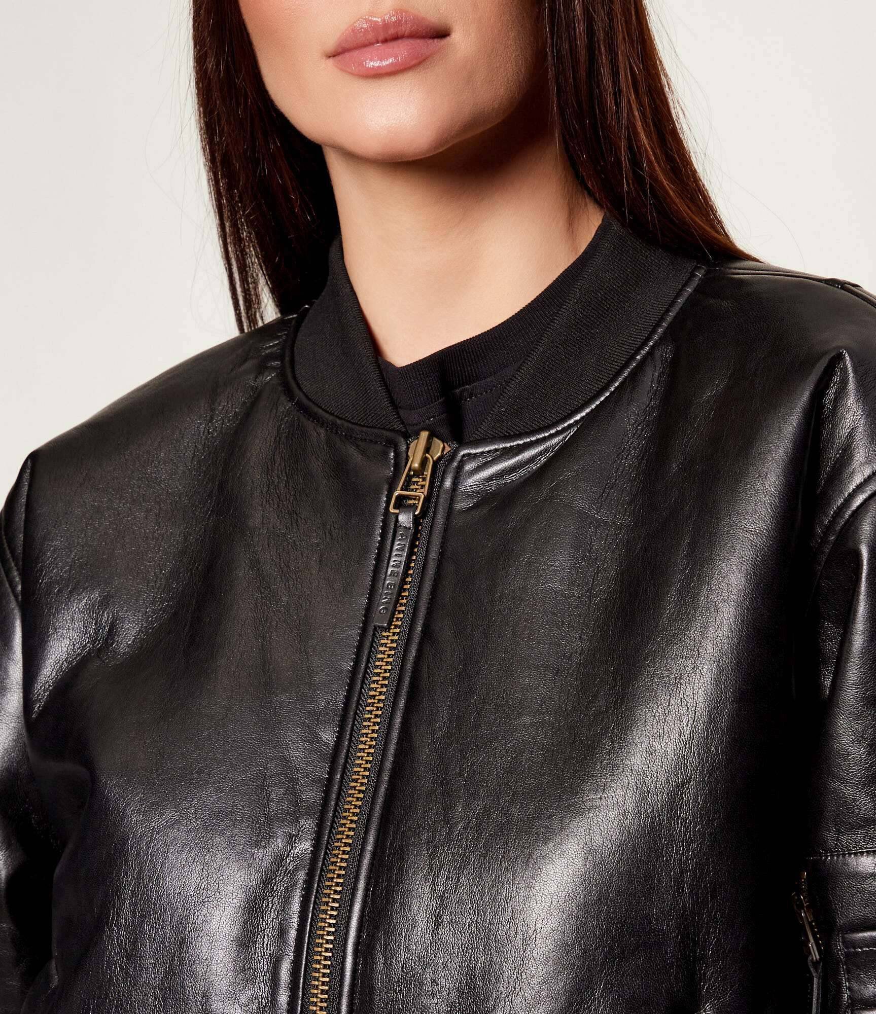 Anine Bing Geacă bomber LEON | Oversize fit cu adaos de piele