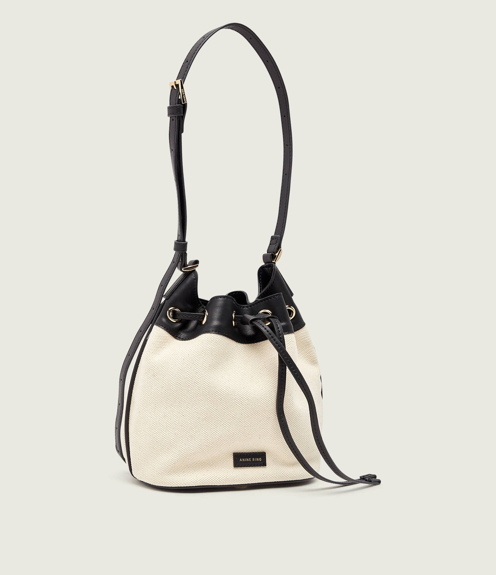 Anine Bing Geantă tip sac MINI ALANA cu adaos de piele