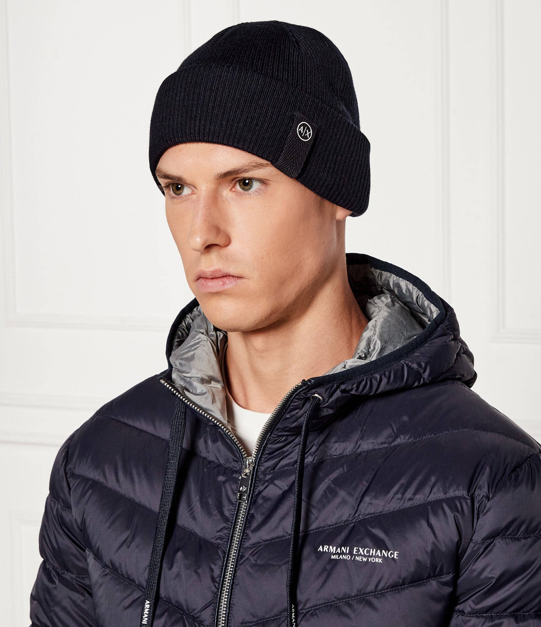 Armani Exchange Căciulă cu adaos de lână