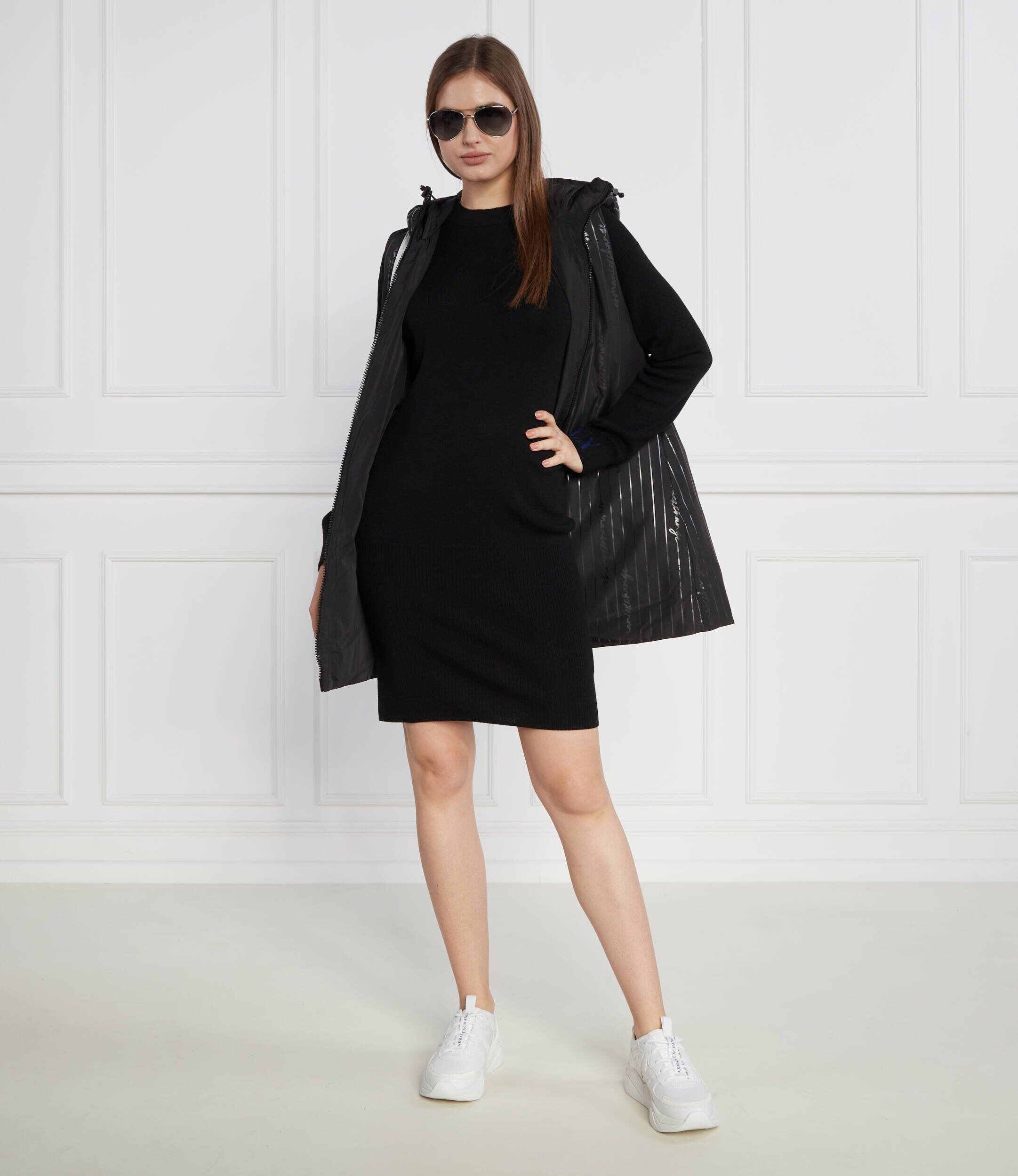 Armani Exchange Rochie Vestito cu adaos de lână
