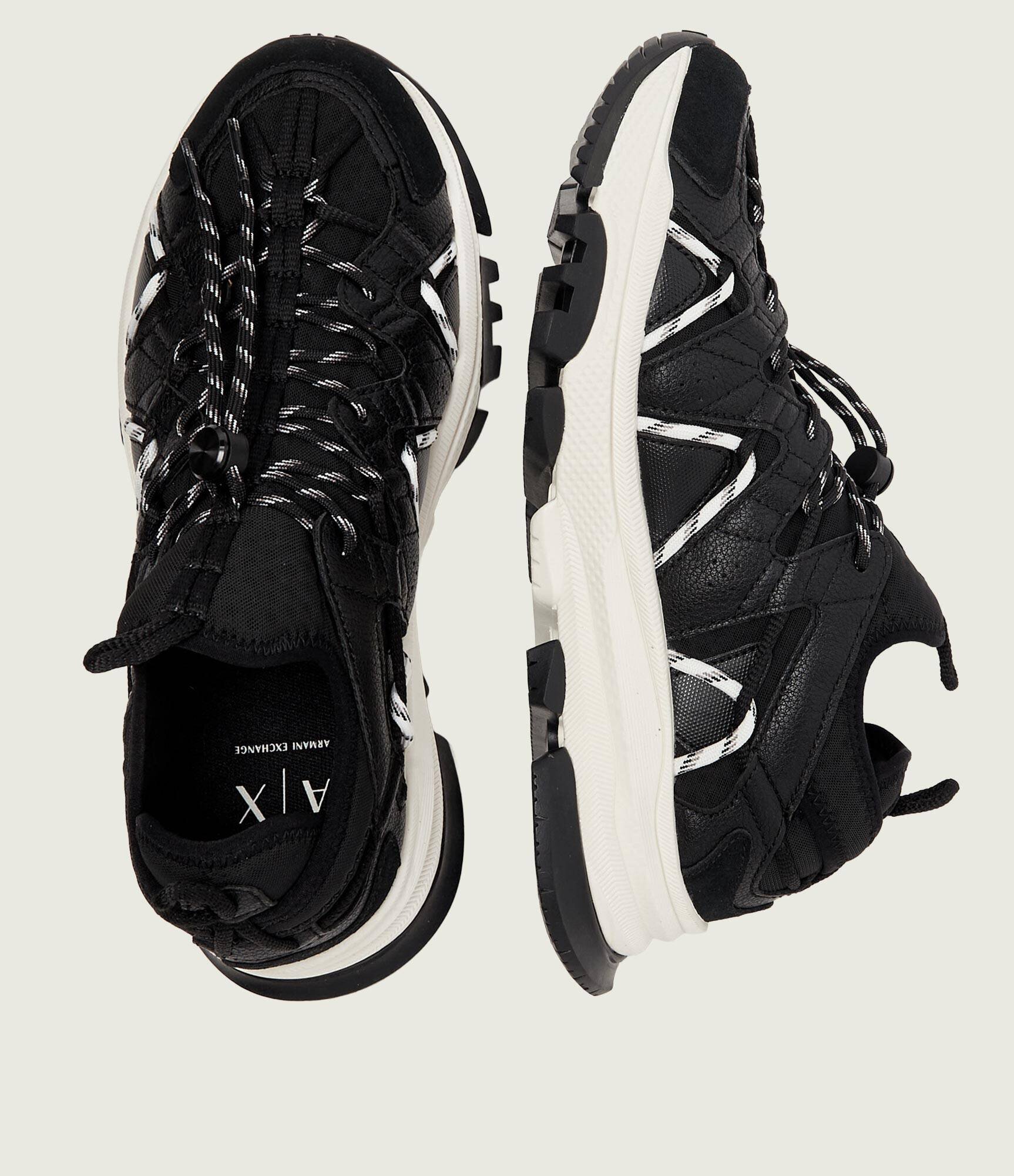 Armani Exchange Sneakers cu adaos de piele