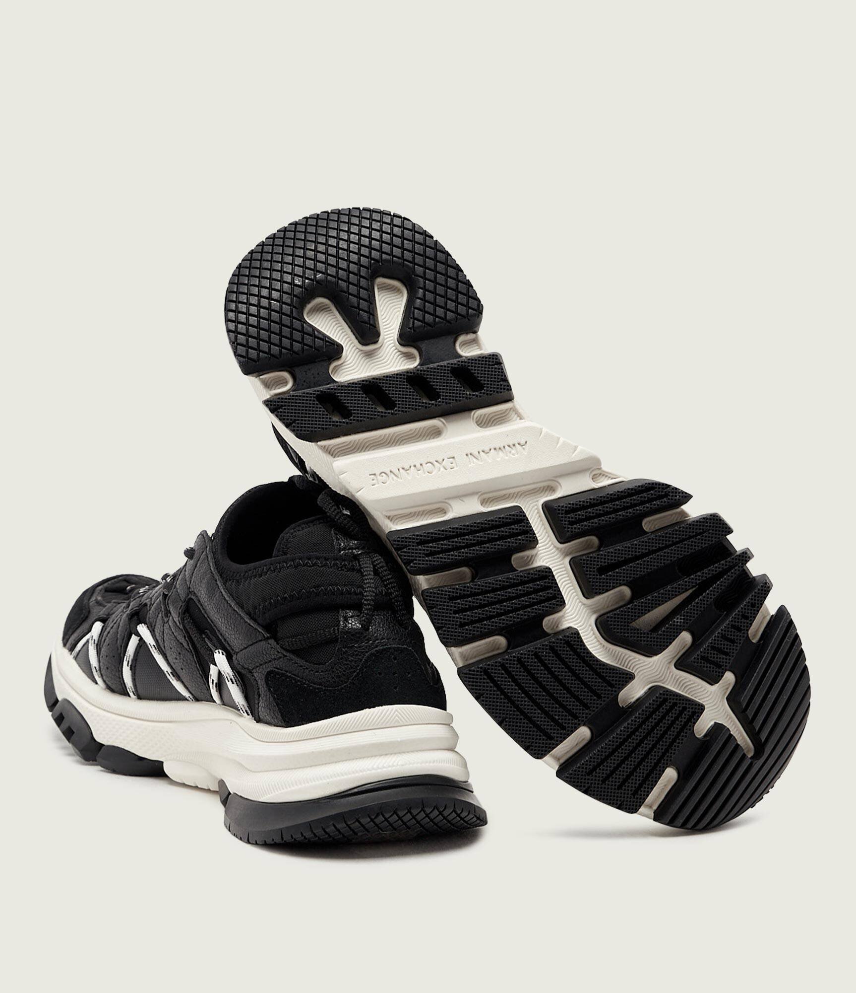 Armani Exchange Sneakers cu adaos de piele