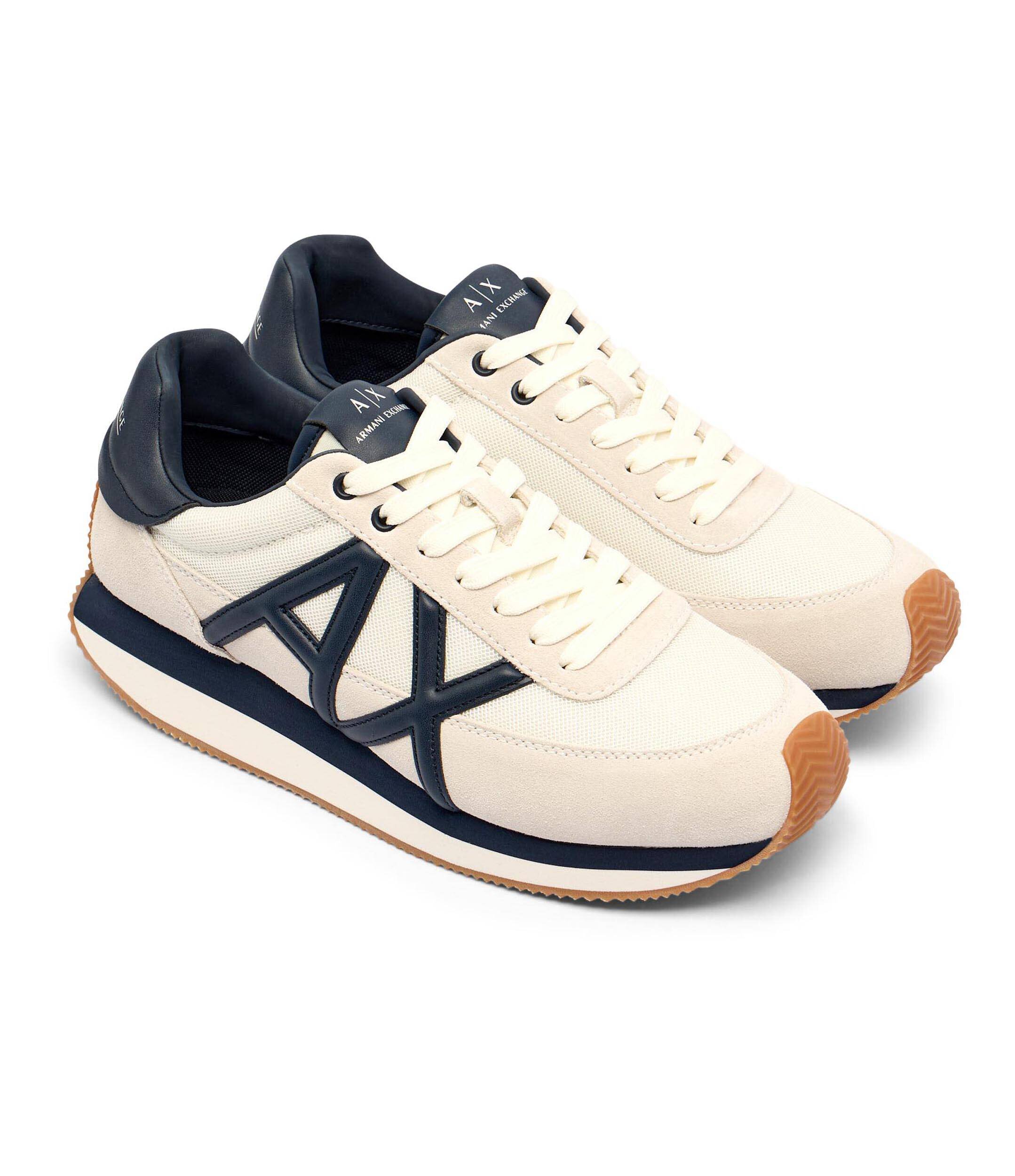 Armani Exchange Sneakers cu adaos de piele
