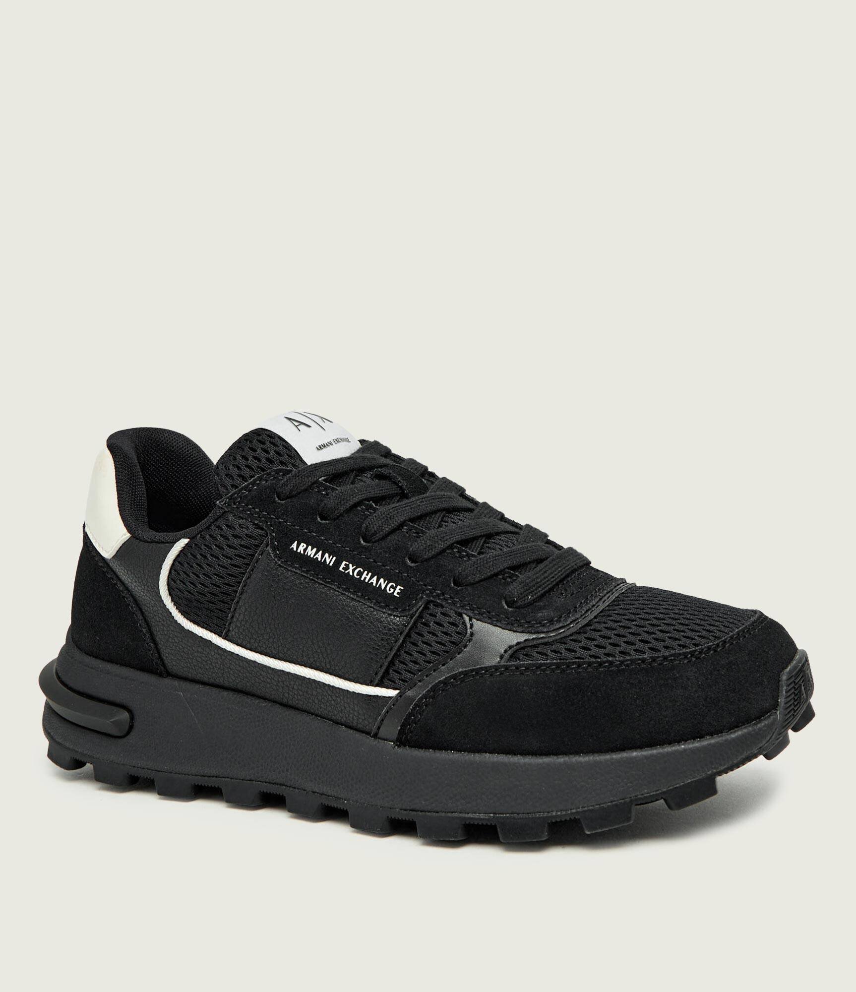 Armani Exchange Sneakers cu adaos de piele