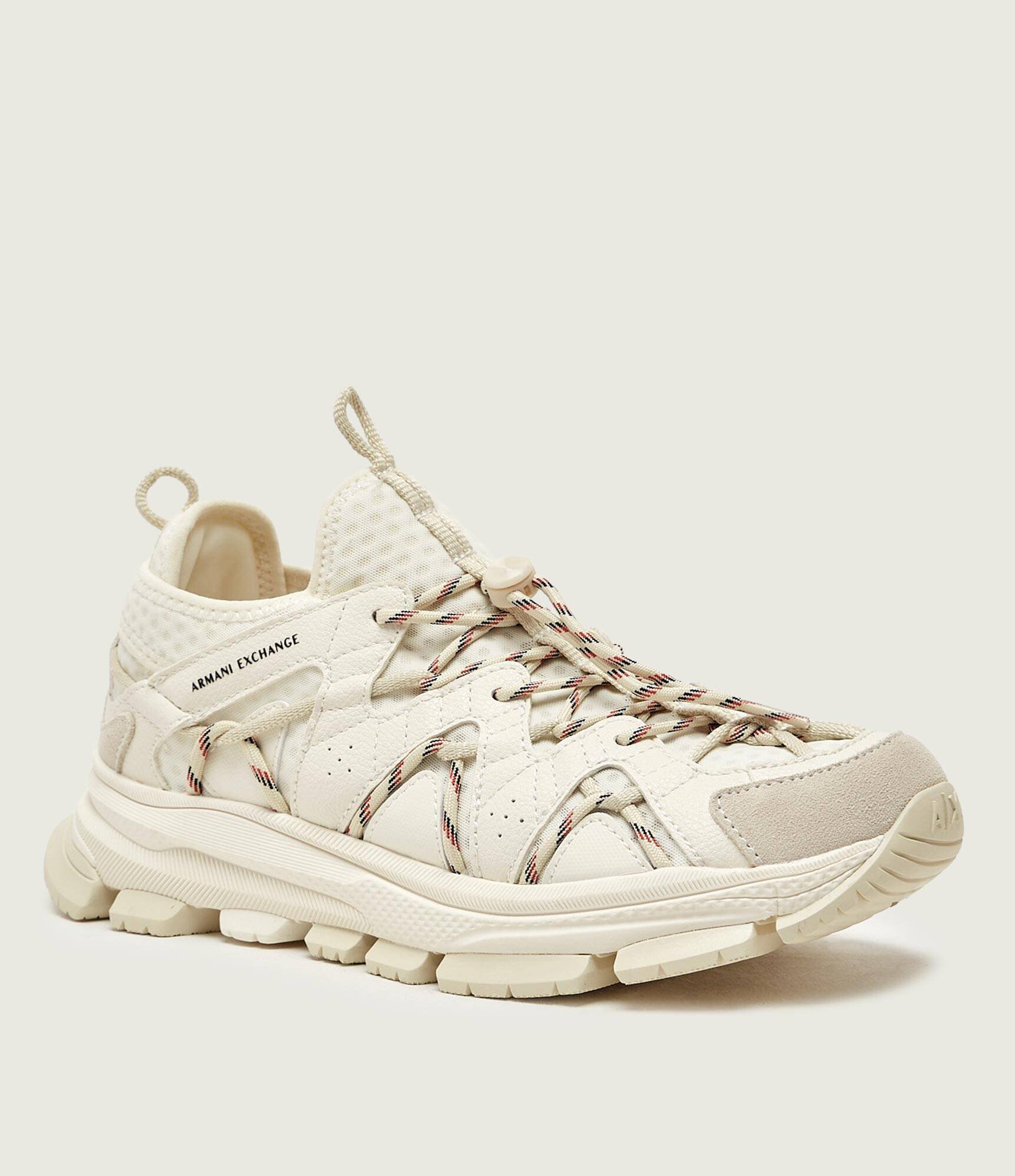 Armani Exchange Sneakers cu adaos de piele