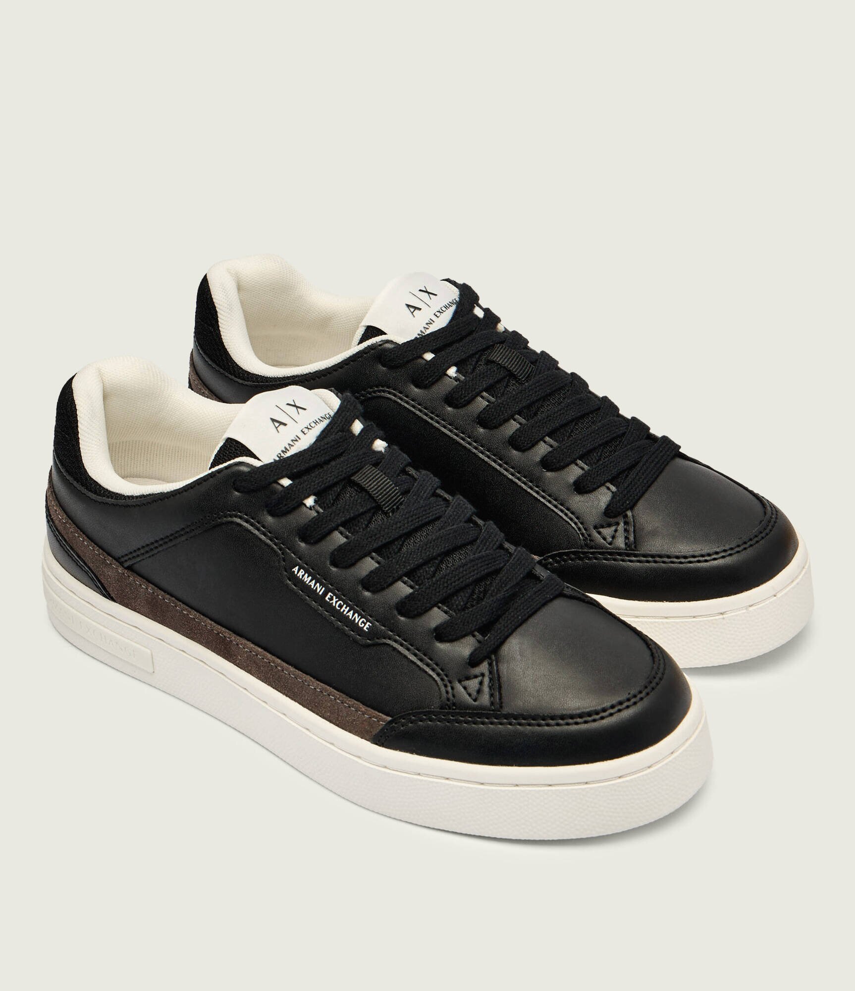 Armani Exchange Sneakers cu adaos de piele
