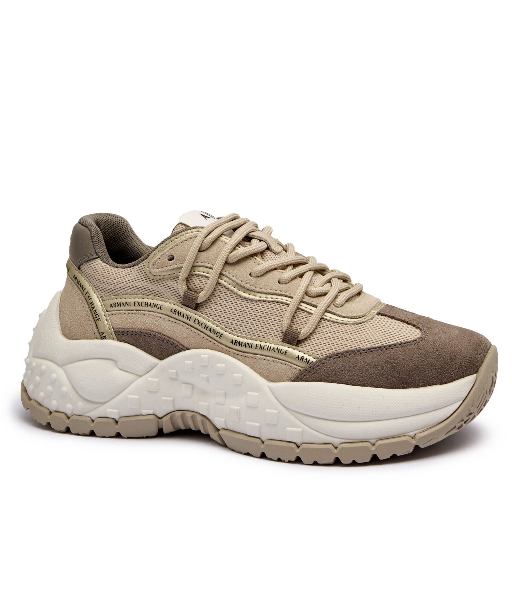 Armani Exchange Sneakers cu adaos de piele