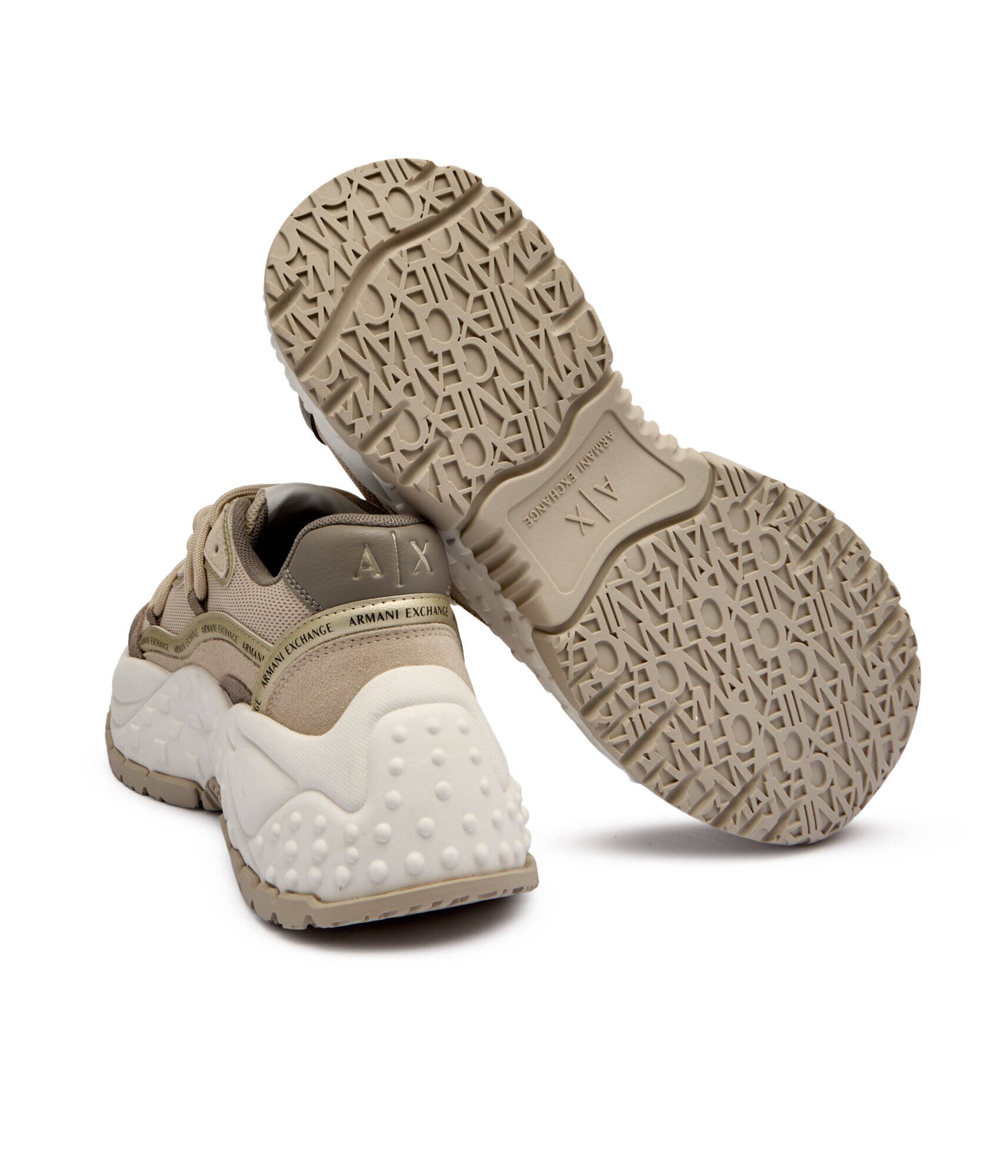 Armani Exchange Sneakers cu adaos de piele