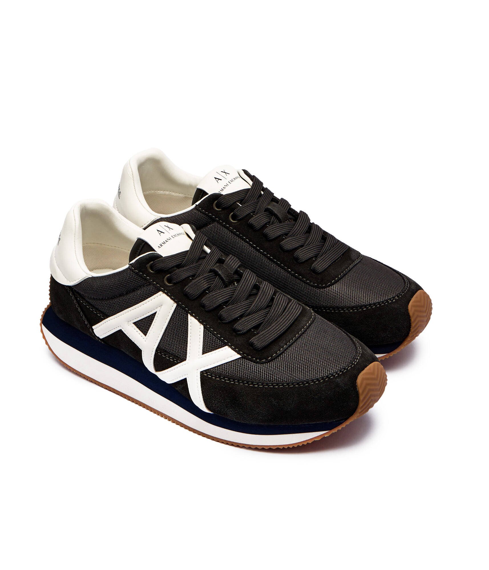 Armani Exchange Sneakers cu adaos de piele