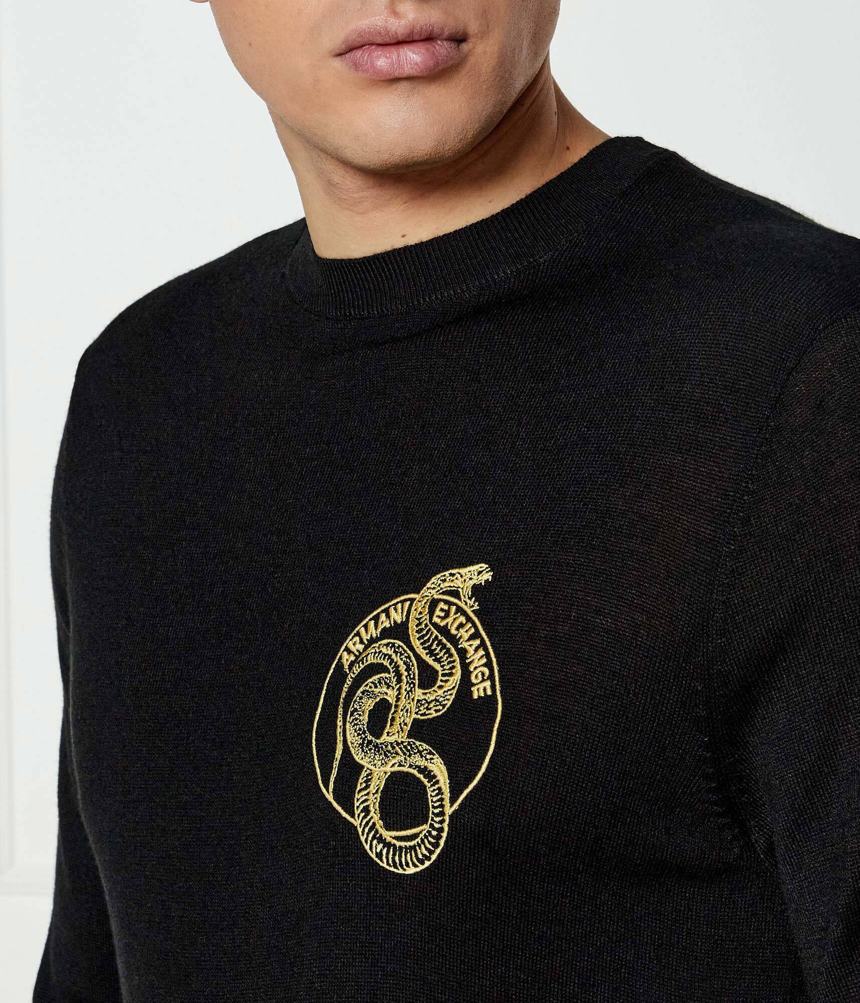 Armani Exchange Sweter | Regular Fit cu adaos de lână