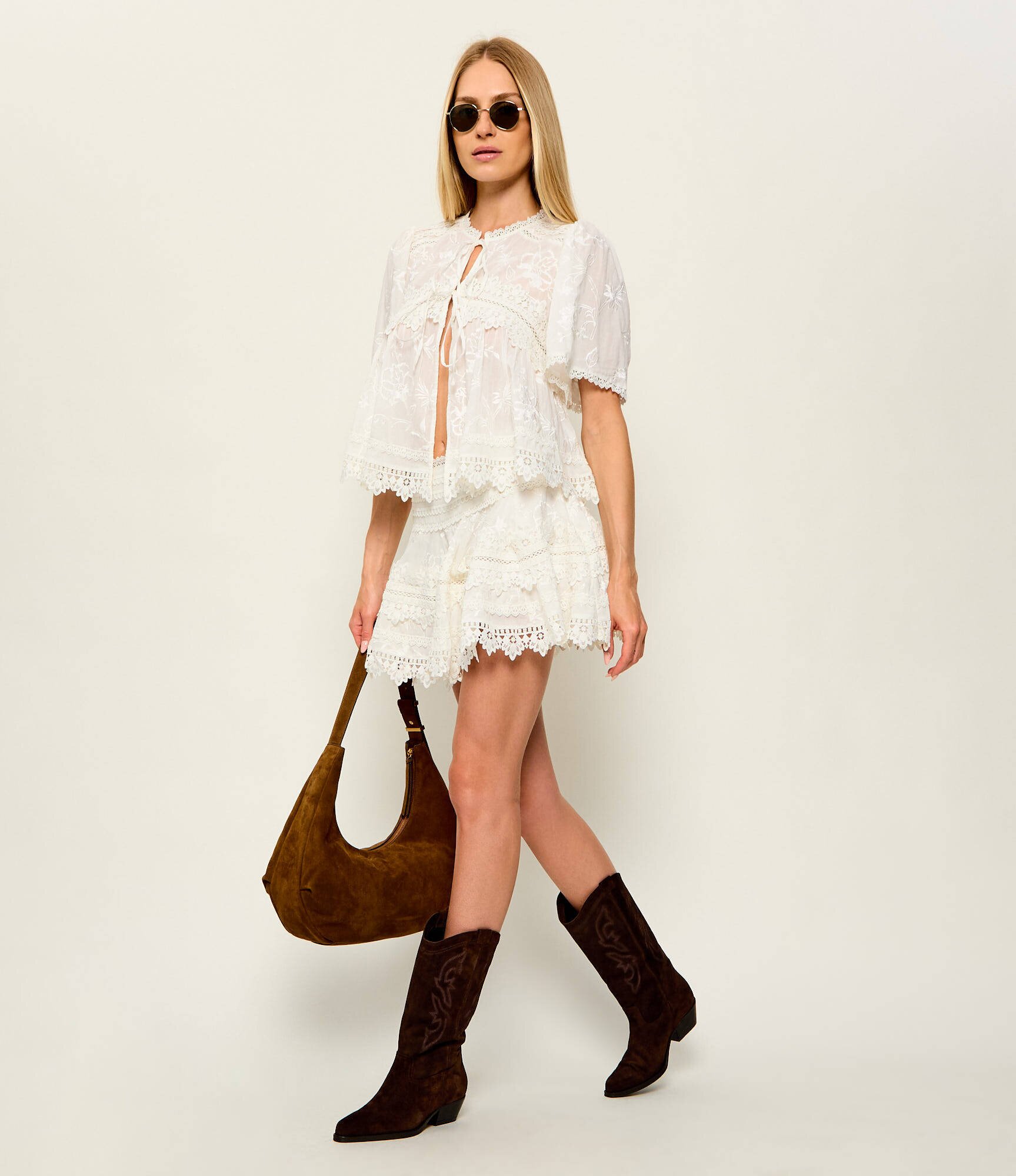 BA&SH Cizme cowboy Claurys | piele întoarsă