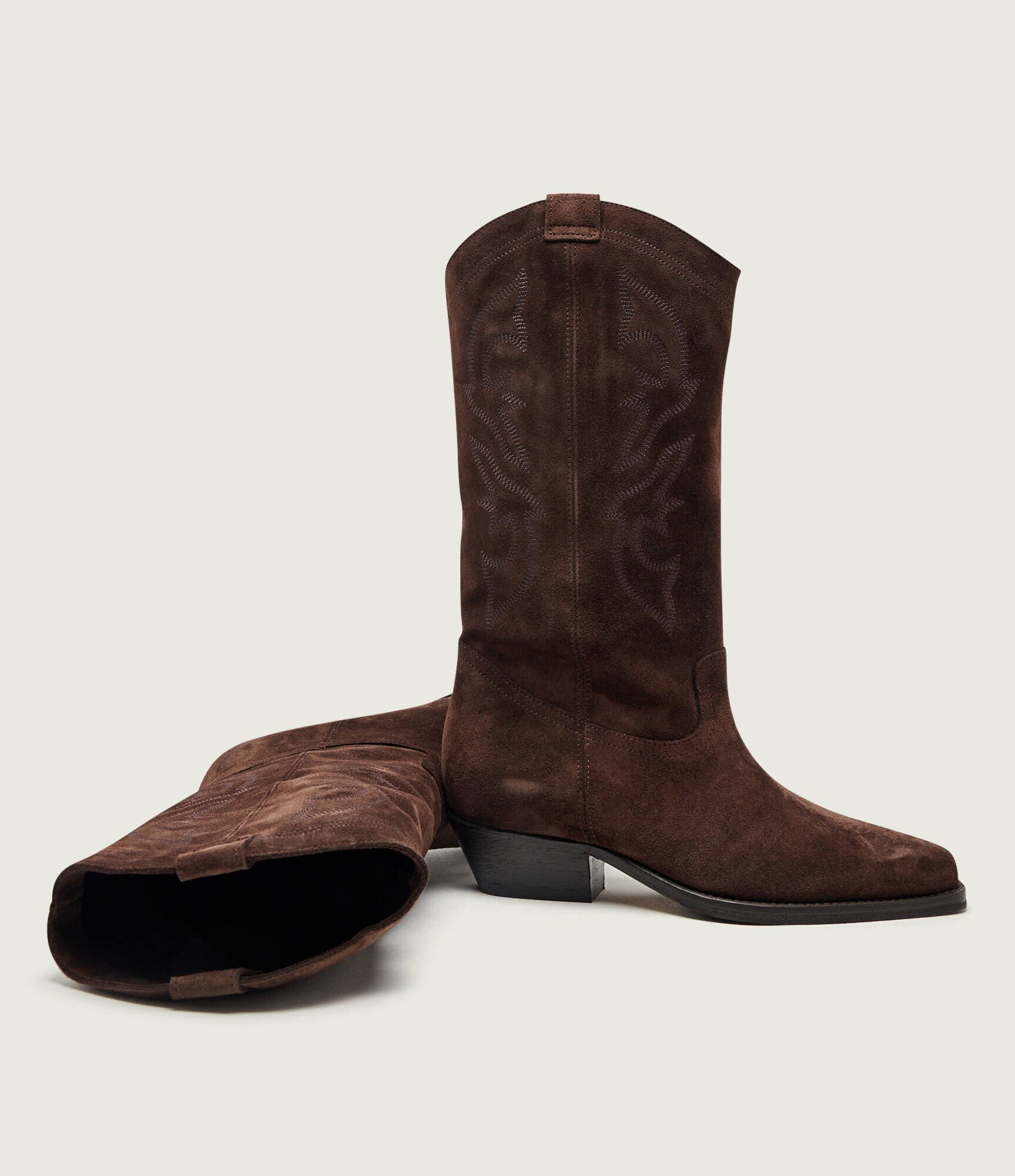 BA&SH Cizme cowboy Claurys | piele întoarsă
