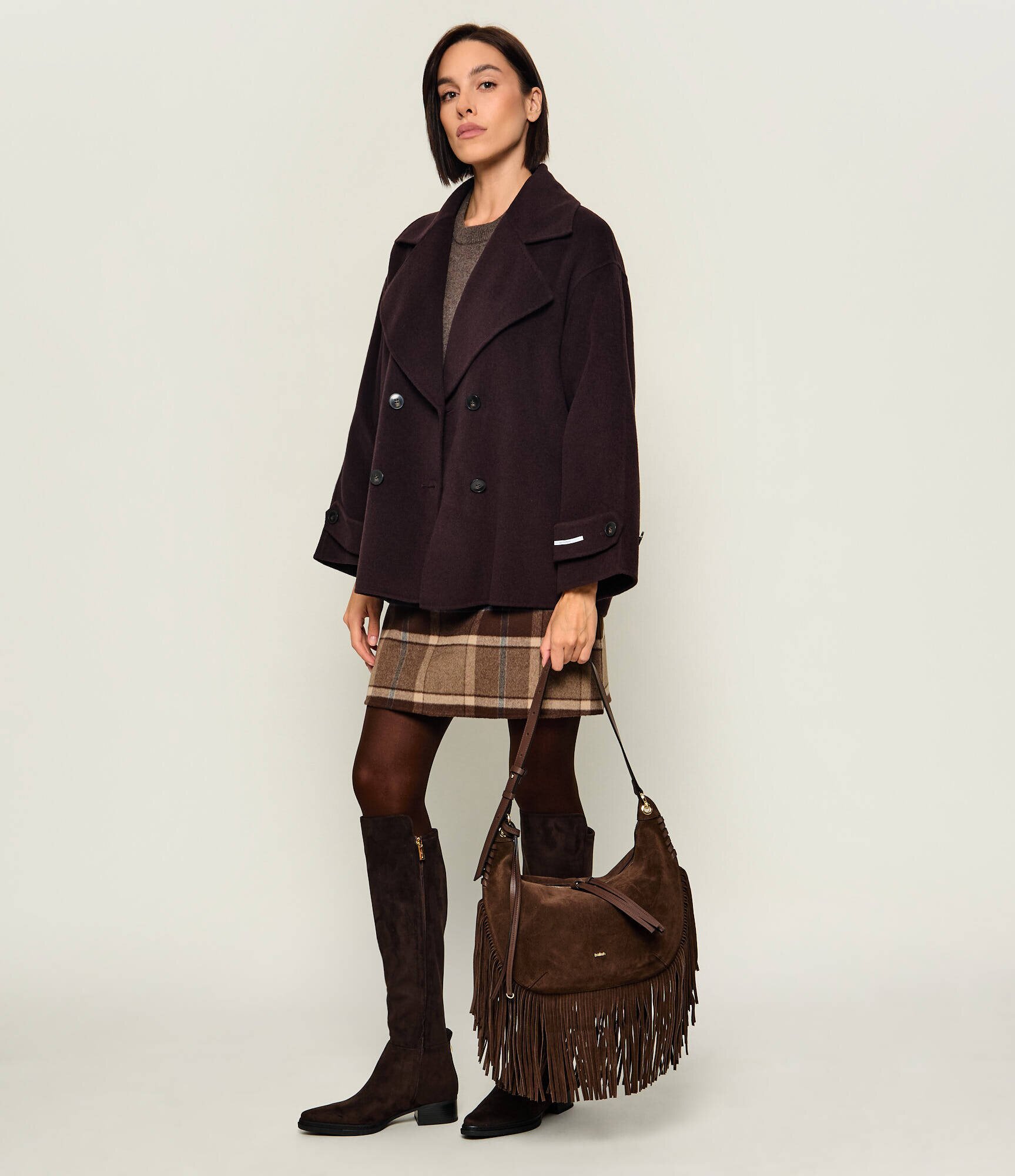 BA&SH Hobo Franges | piele întoarsă