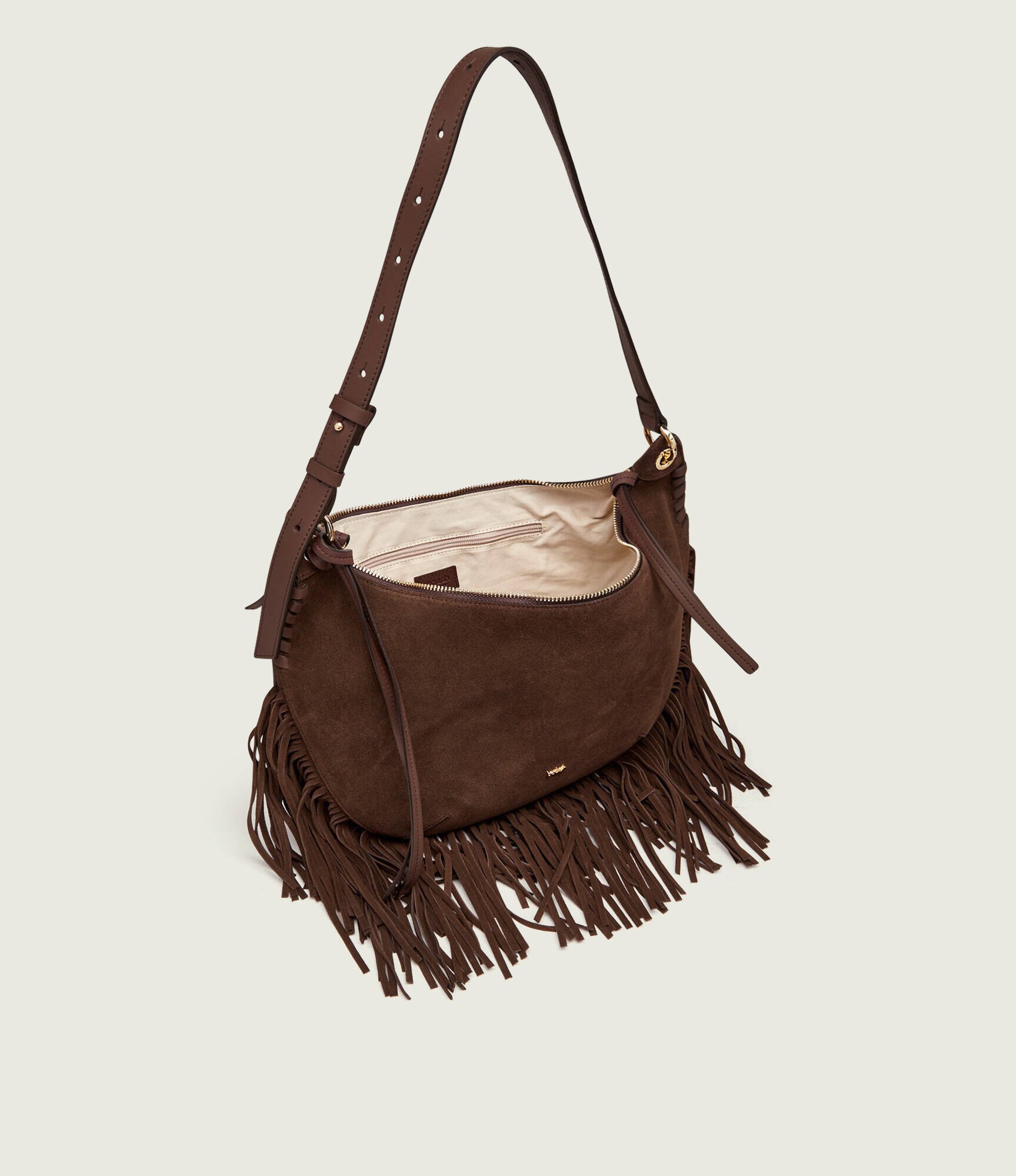 BA&SH Hobo Franges | piele întoarsă