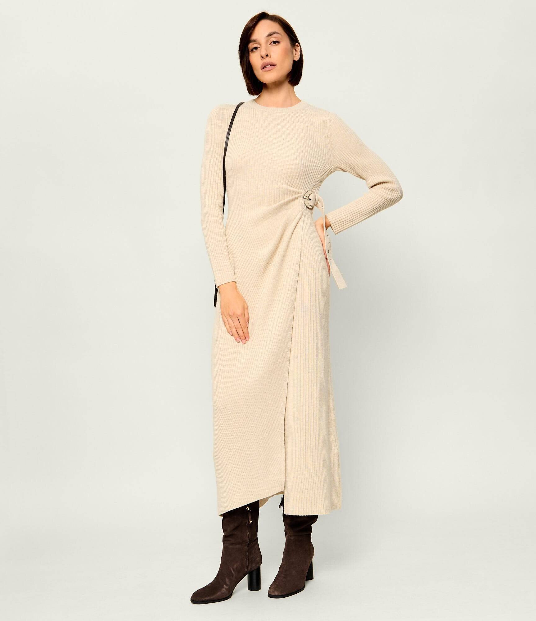 BA&SH Rochie Bamaya cu adaos de lână
