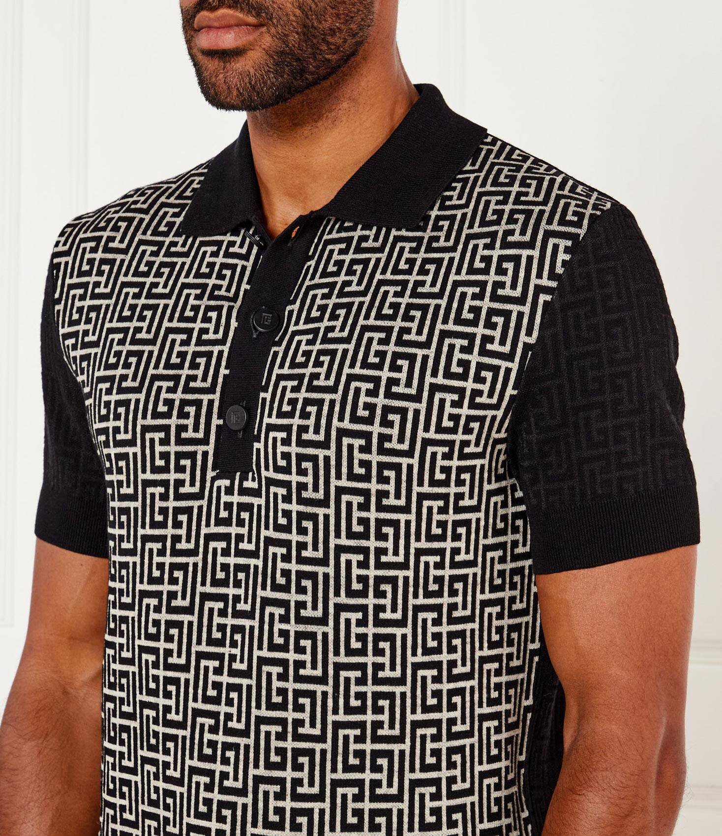Balmain De lână polo | Slim Fit | cu adaos de in