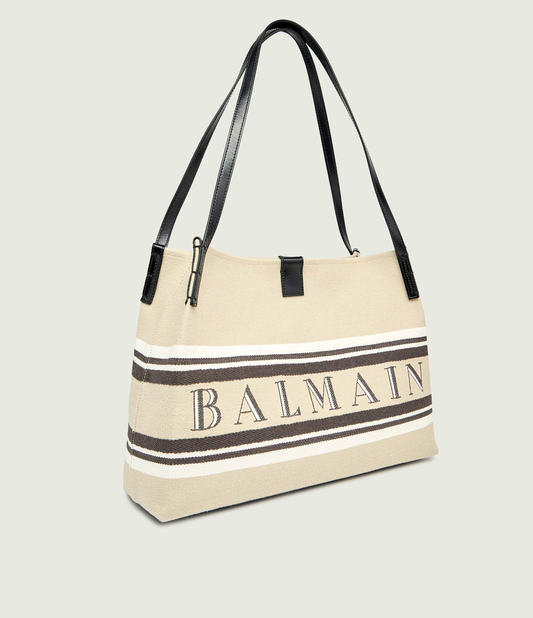 Balmain Geantă shopper Release cu adaos de piele