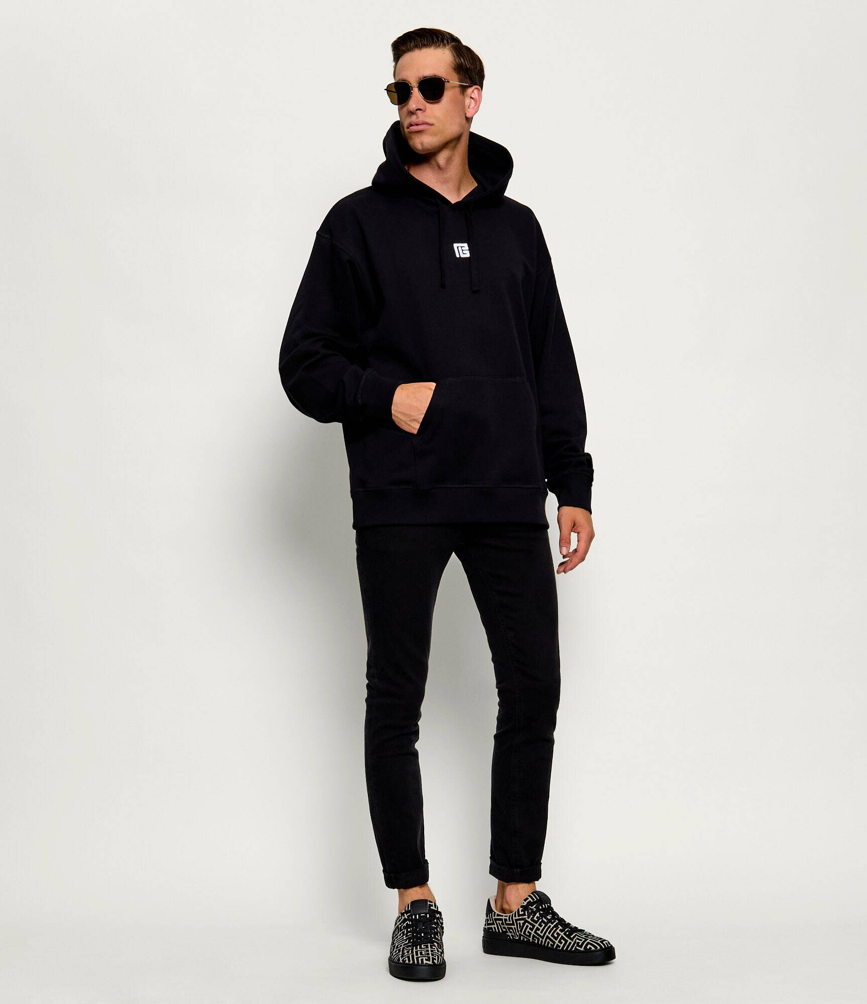 Balmain Sneakers B-Court cu adaos de piele