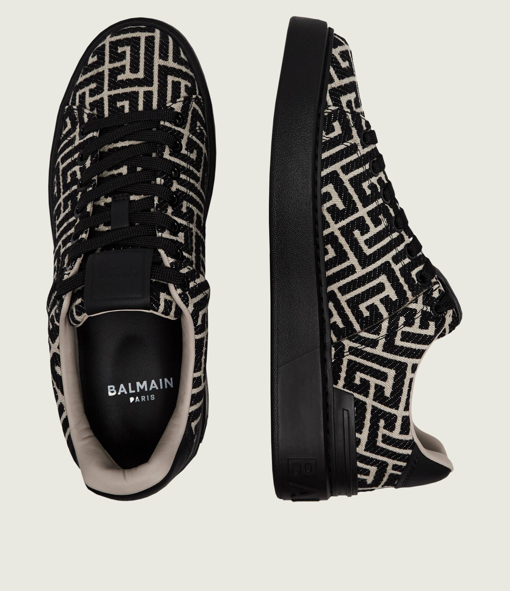 Balmain Sneakers B-Court cu adaos de piele
