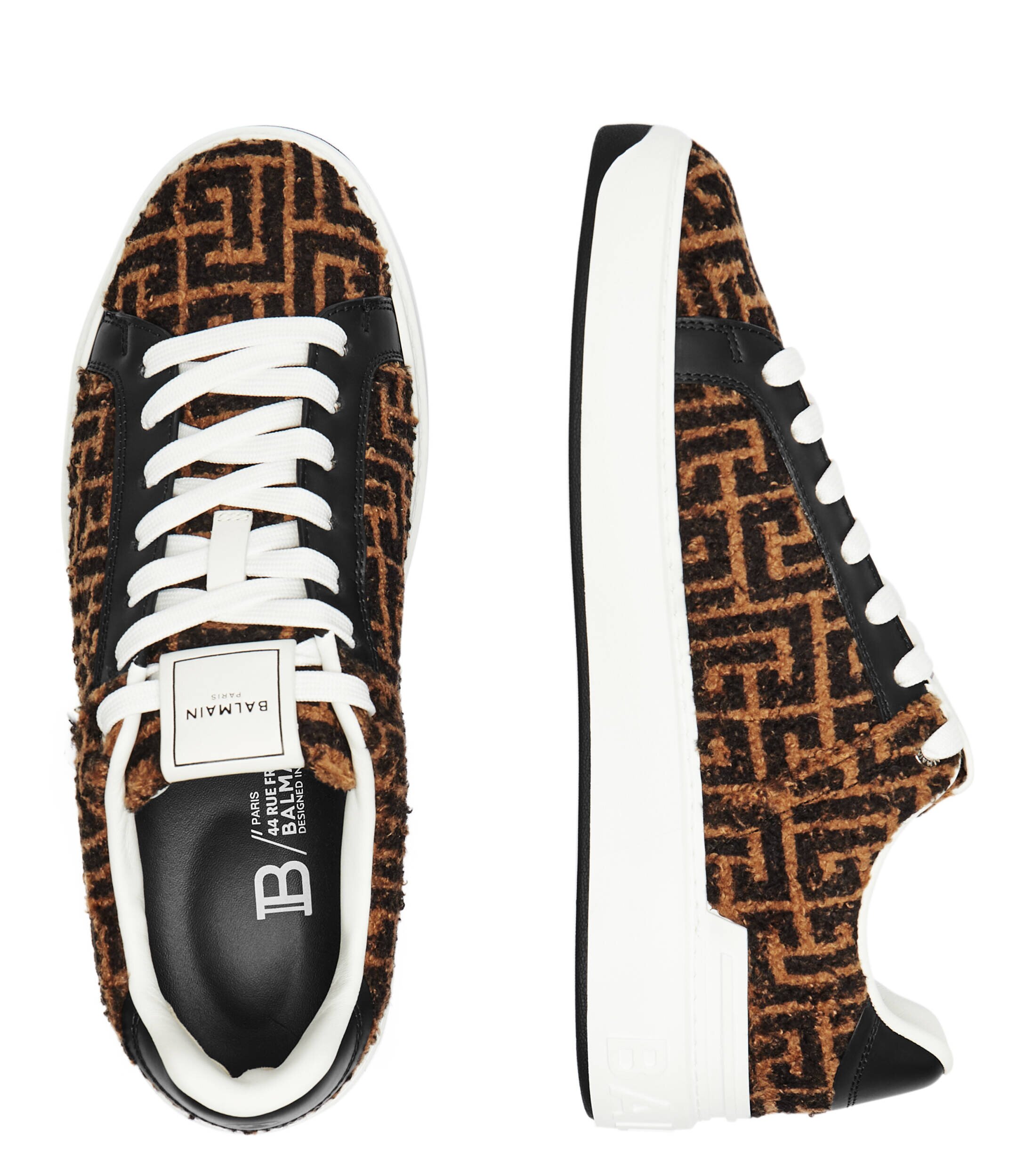 Balmain Sneakers B-COURT cu adaos de piele