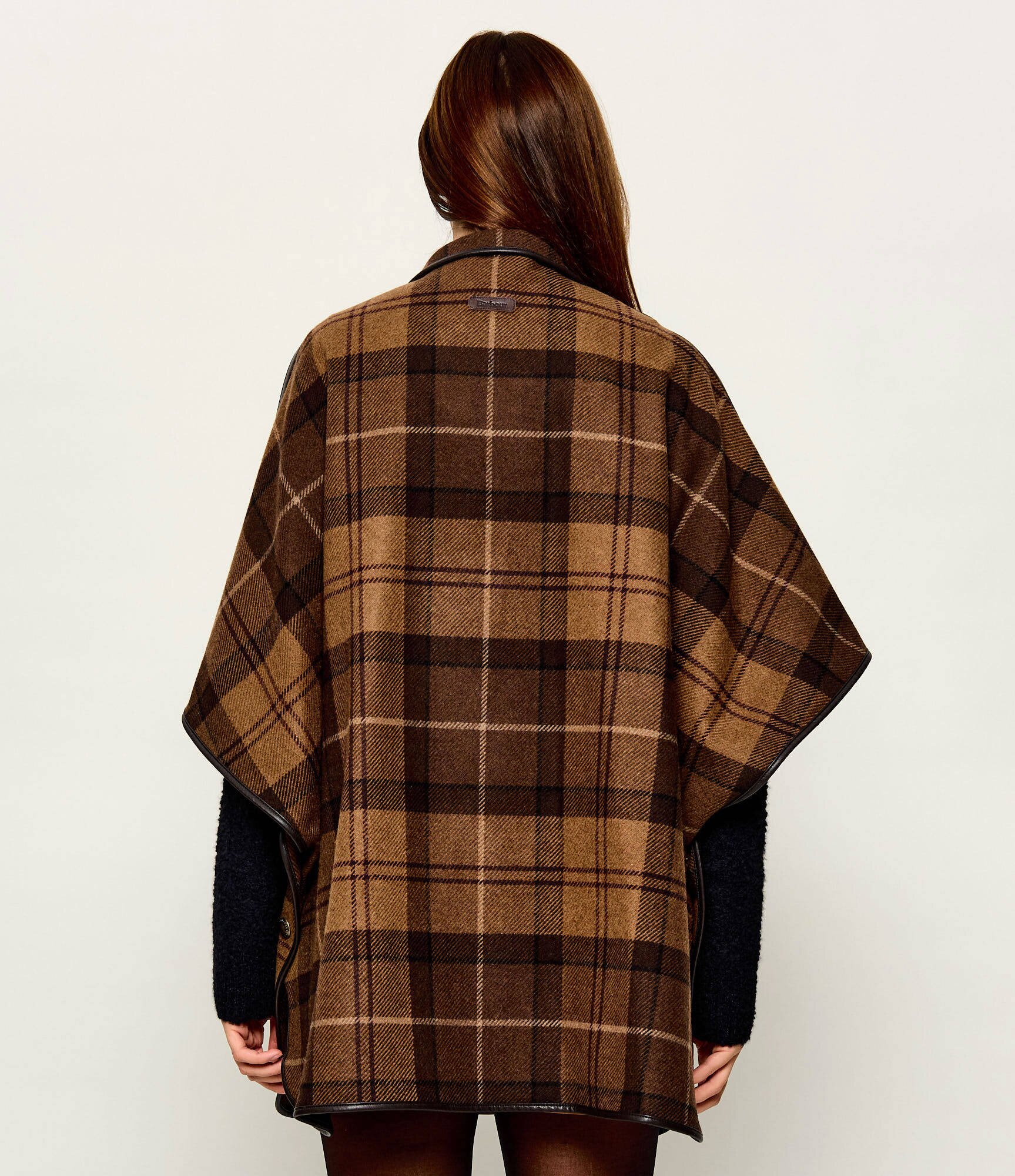 Barbour De lână poncho Judith | Relaxed fit cu adaos de piele