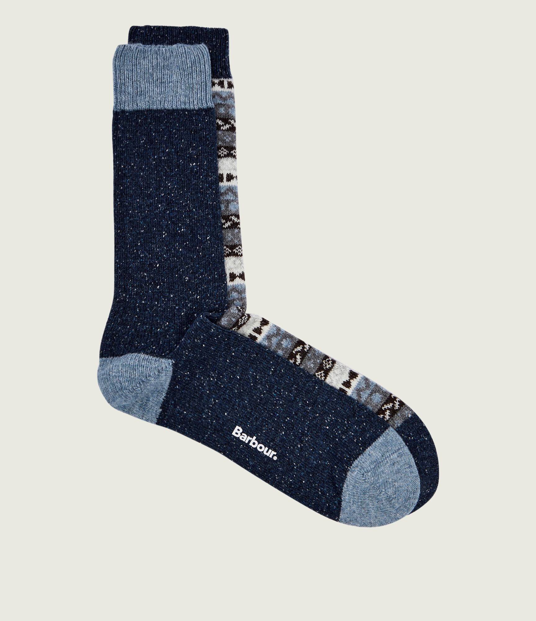 Barbour De lână șosete 2-pack Fair Isle cu adaos de mătase