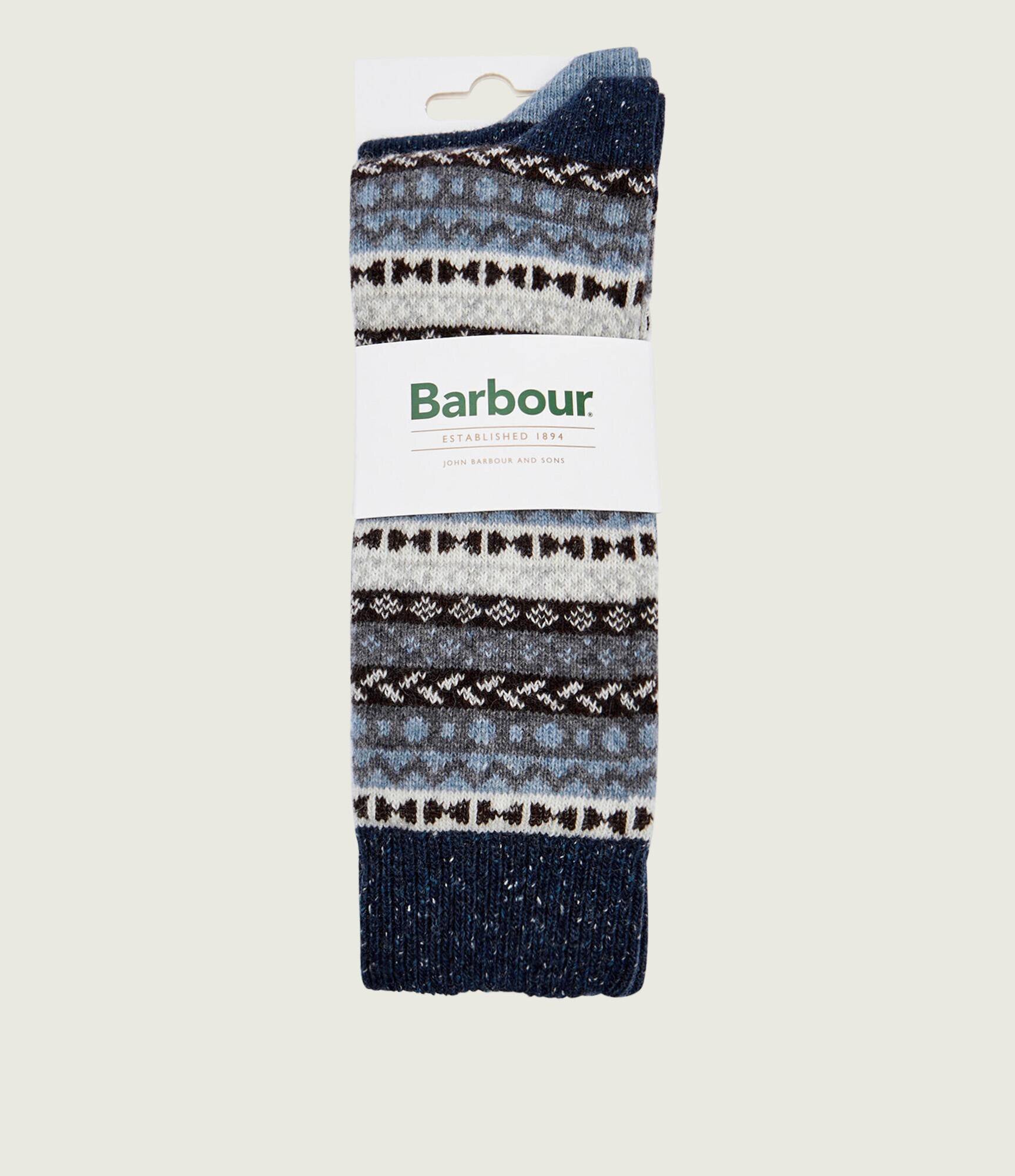 Barbour De lână șosete 2-pack Fair Isle cu adaos de mătase