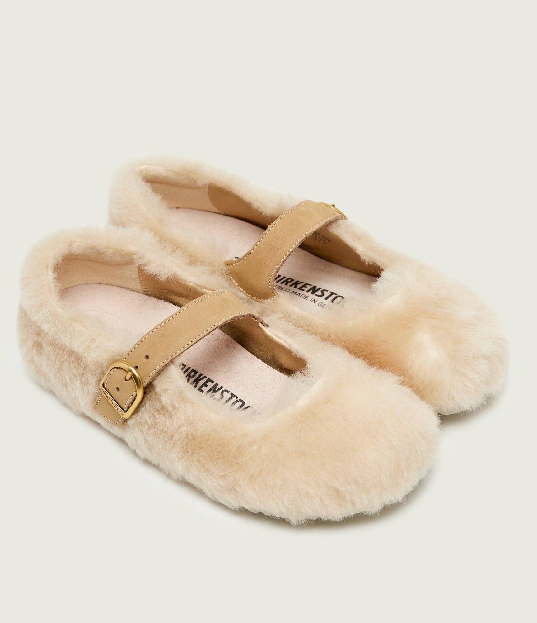 Birkenstock De lână balerini Santa Clarita Mary Jane cu adaos de piele | narrow fit