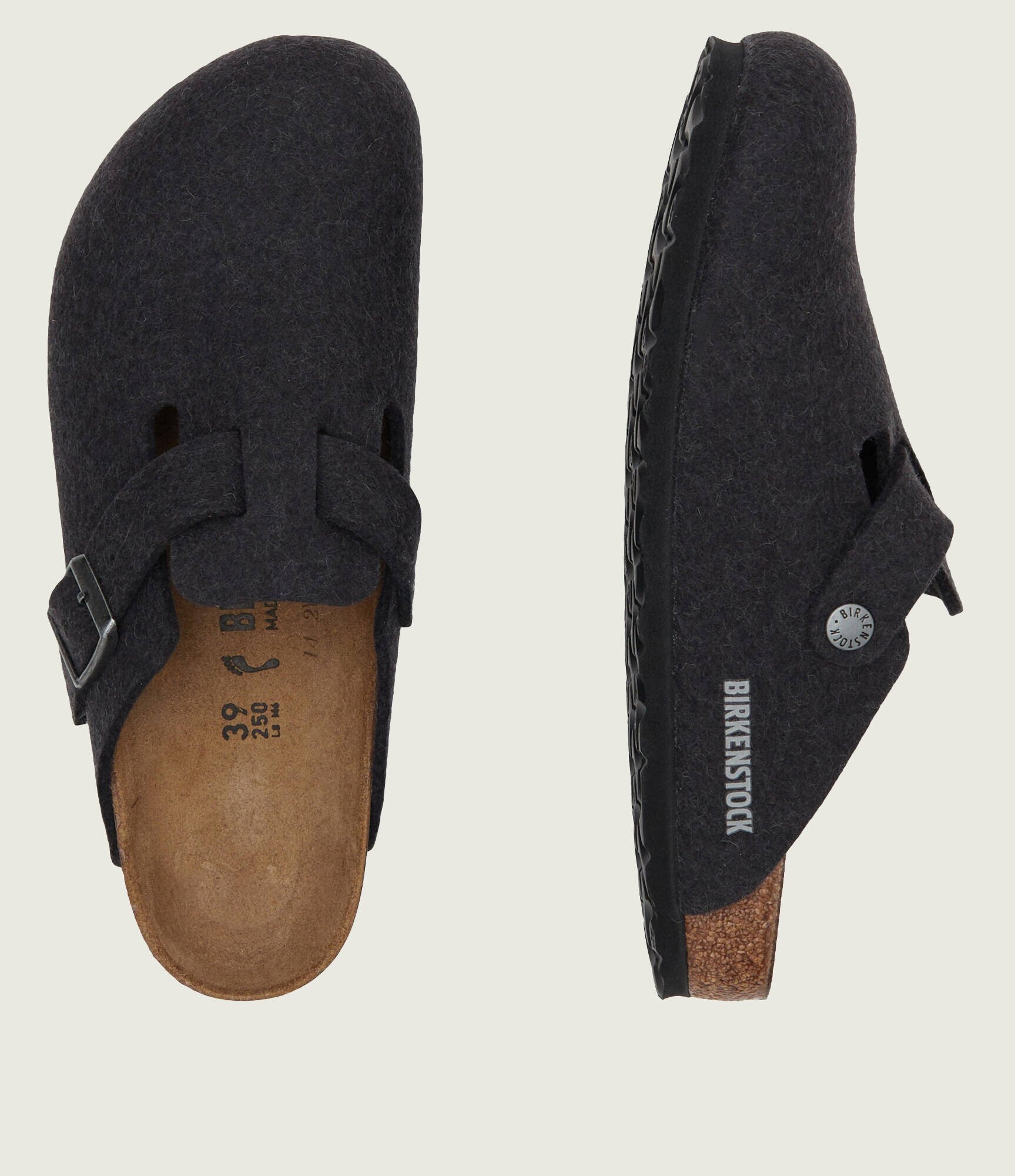 Birkenstock De lână mules (încălțăminte) BOSTON cu adaos de piele | narrow fit