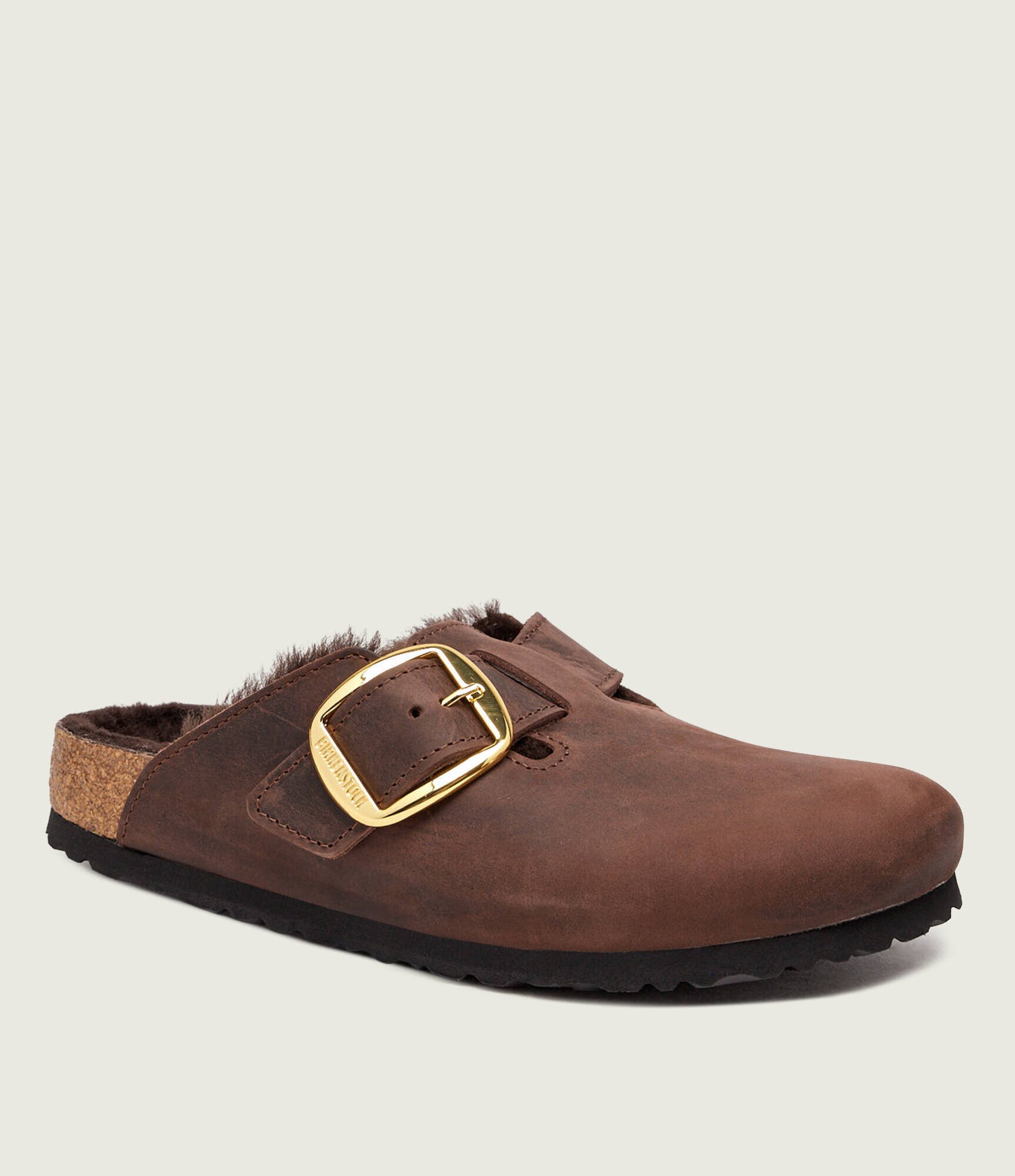Birkenstock De piele căptușite mules (încălțăminte) Boston Big Buckle | shearling | narrow fit