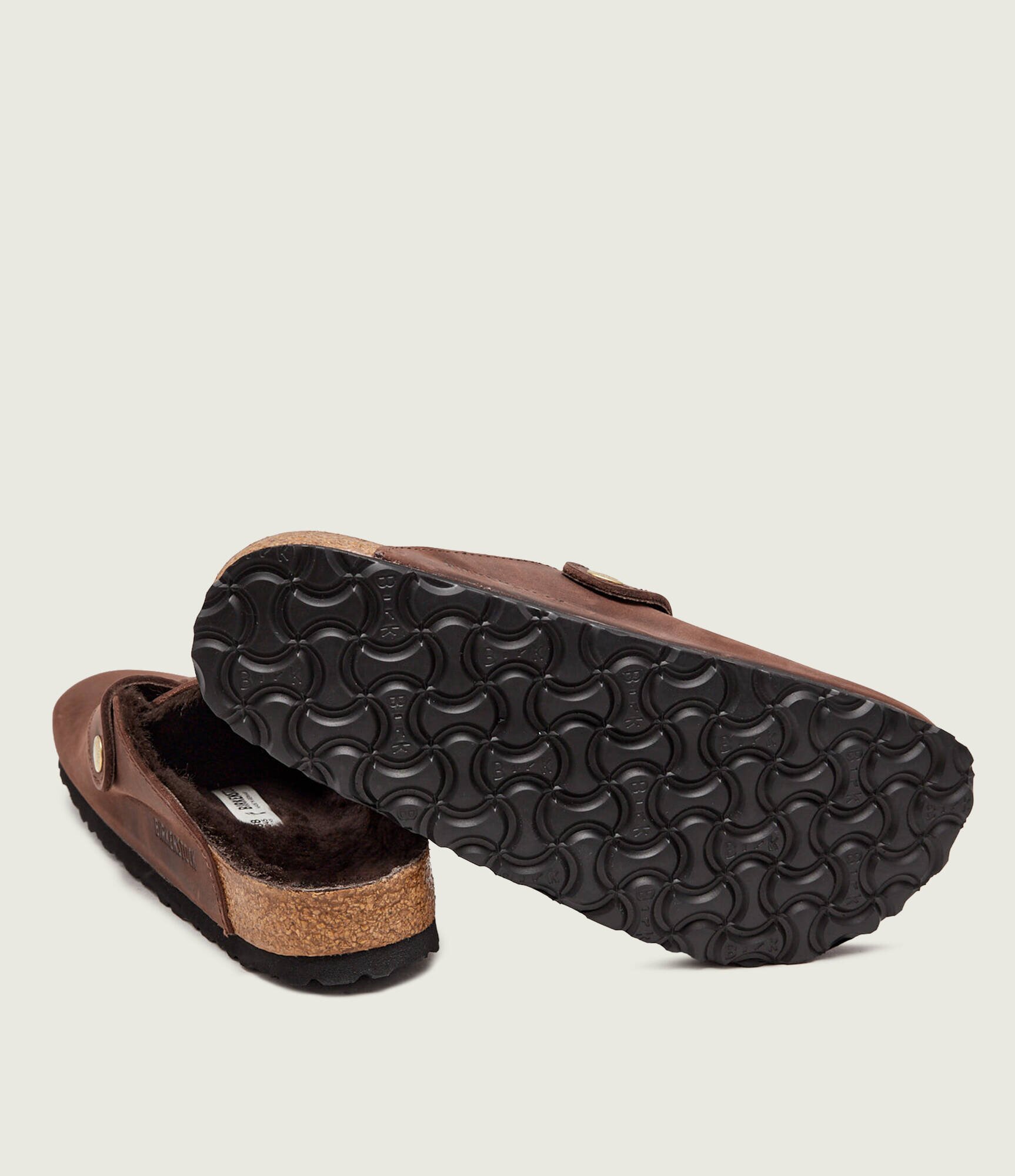 Birkenstock De piele căptușite mules (încălțăminte) Boston Big Buckle | shearling | narrow fit