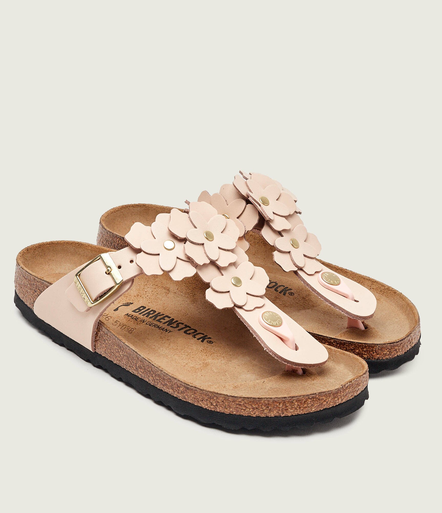 Birkenstock De piele flip flops Gizeh Flowers | narrow fit