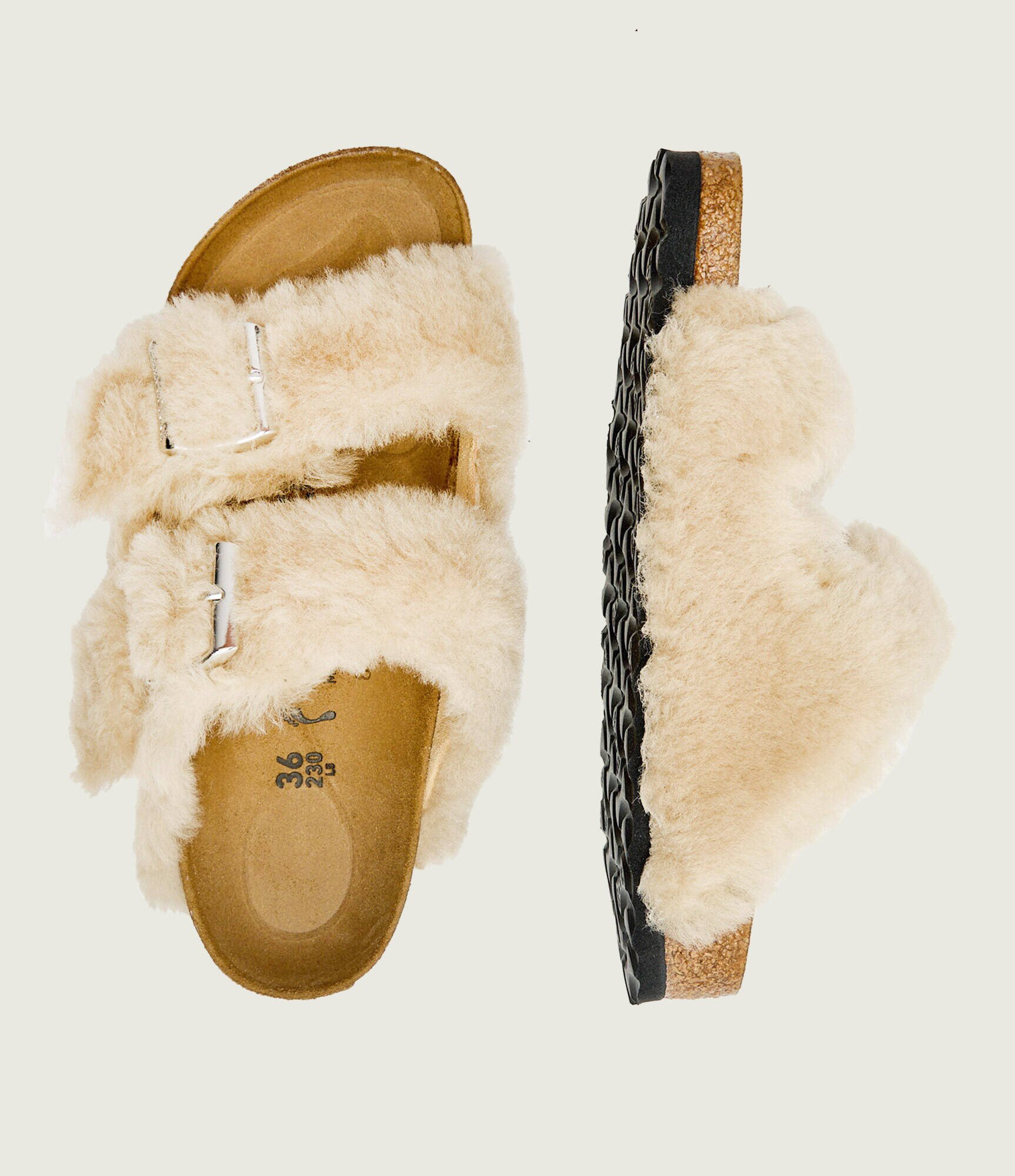 Birkenstock De piele papuci de casă Arizona Shearling cu adaos de lână | narrow fit