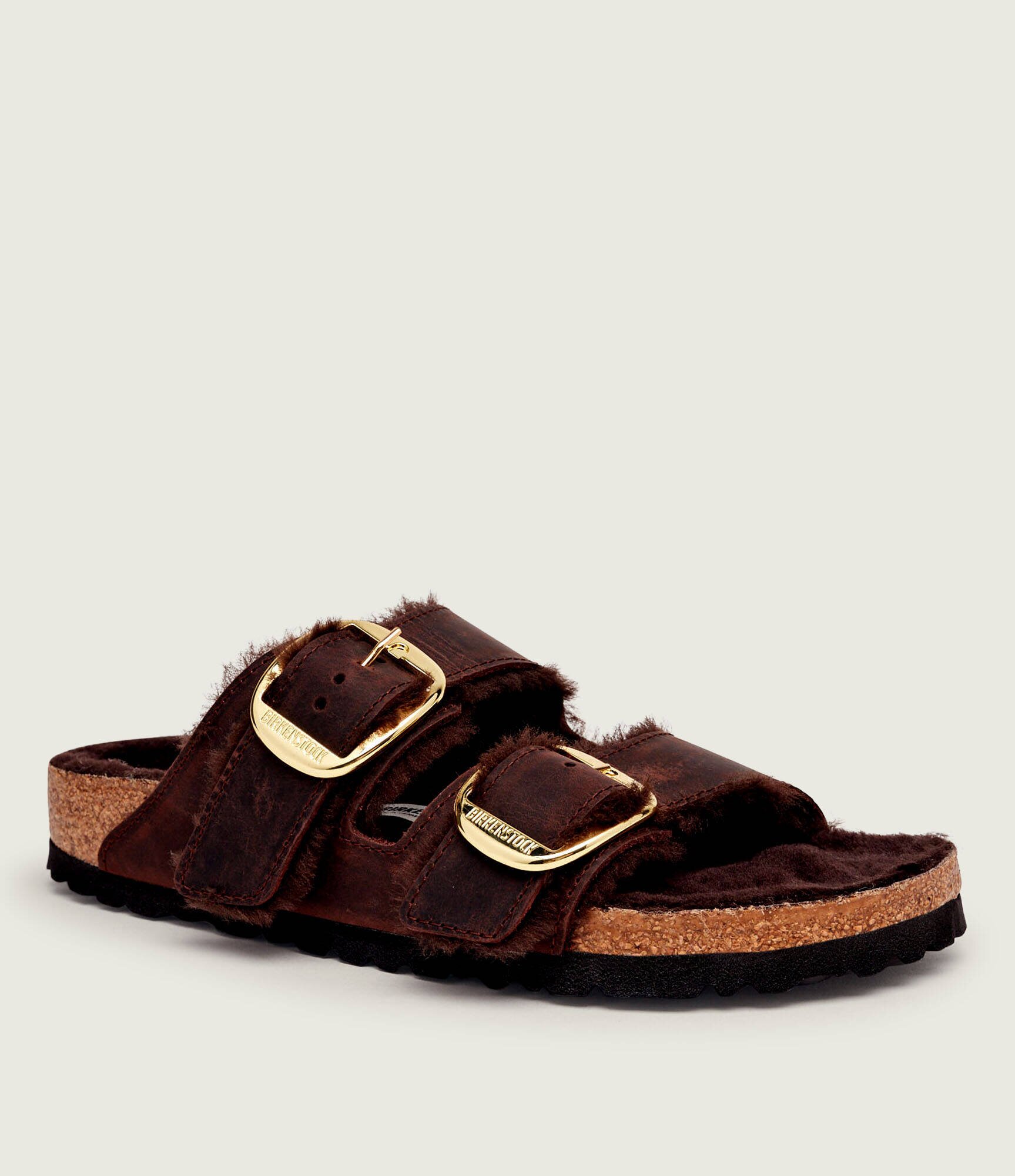 Birkenstock De piele șlapi Arizona Big Buckle | shearling cu adaos de lână