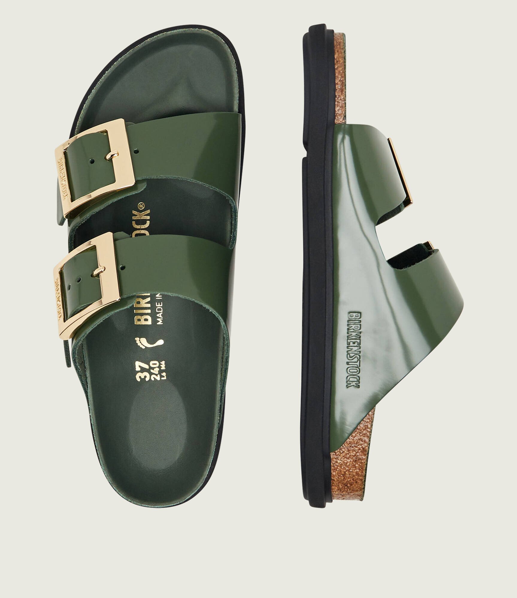 Birkenstock De piele șlapi Arizona Droplet Buckle | narrow fit