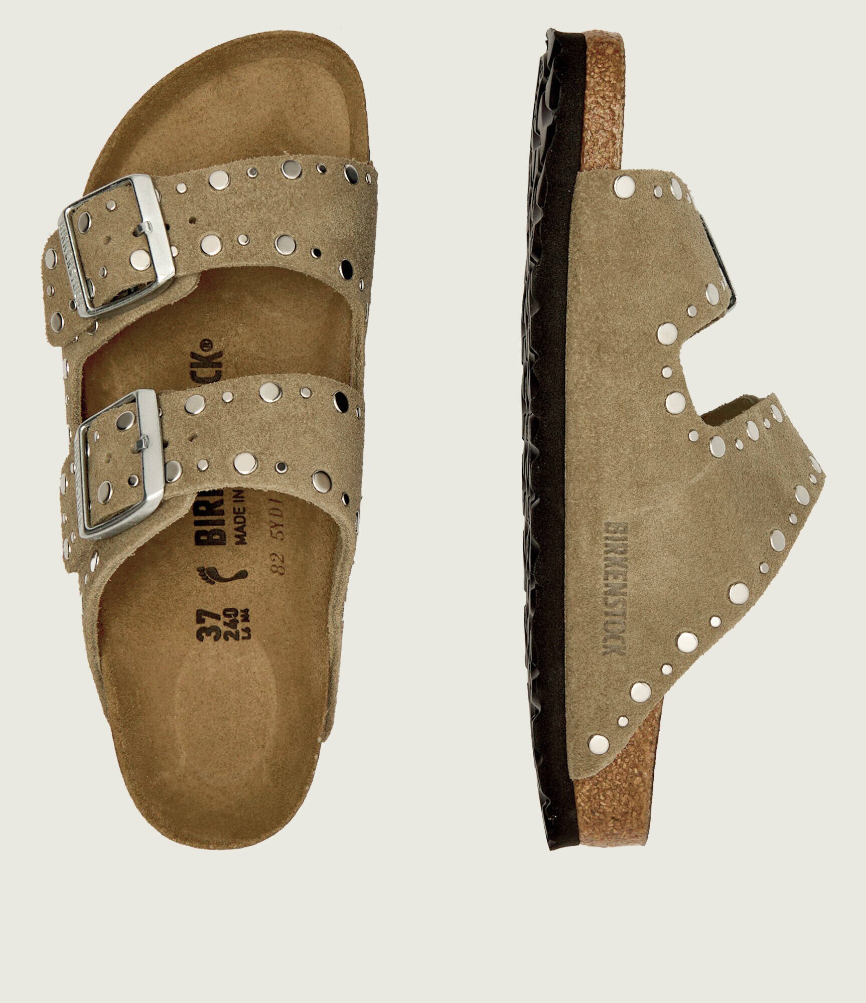 Birkenstock De piele șlapi Arizona Rivet | narrow fit