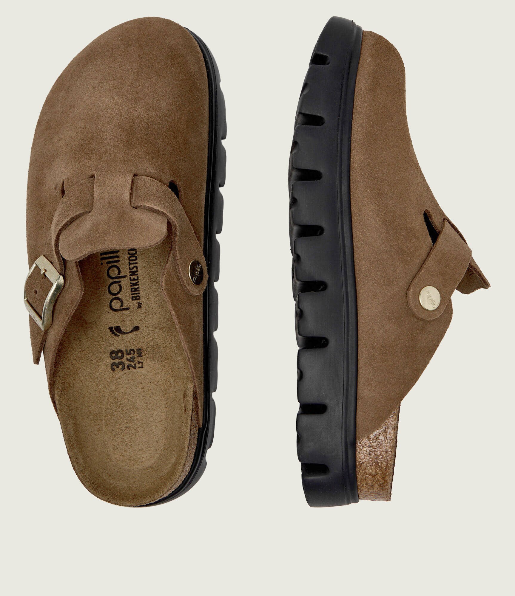Birkenstock Mules (încălțăminte) Boston Pap Chunky | x Papillio | piele întoarsă | narrow fit