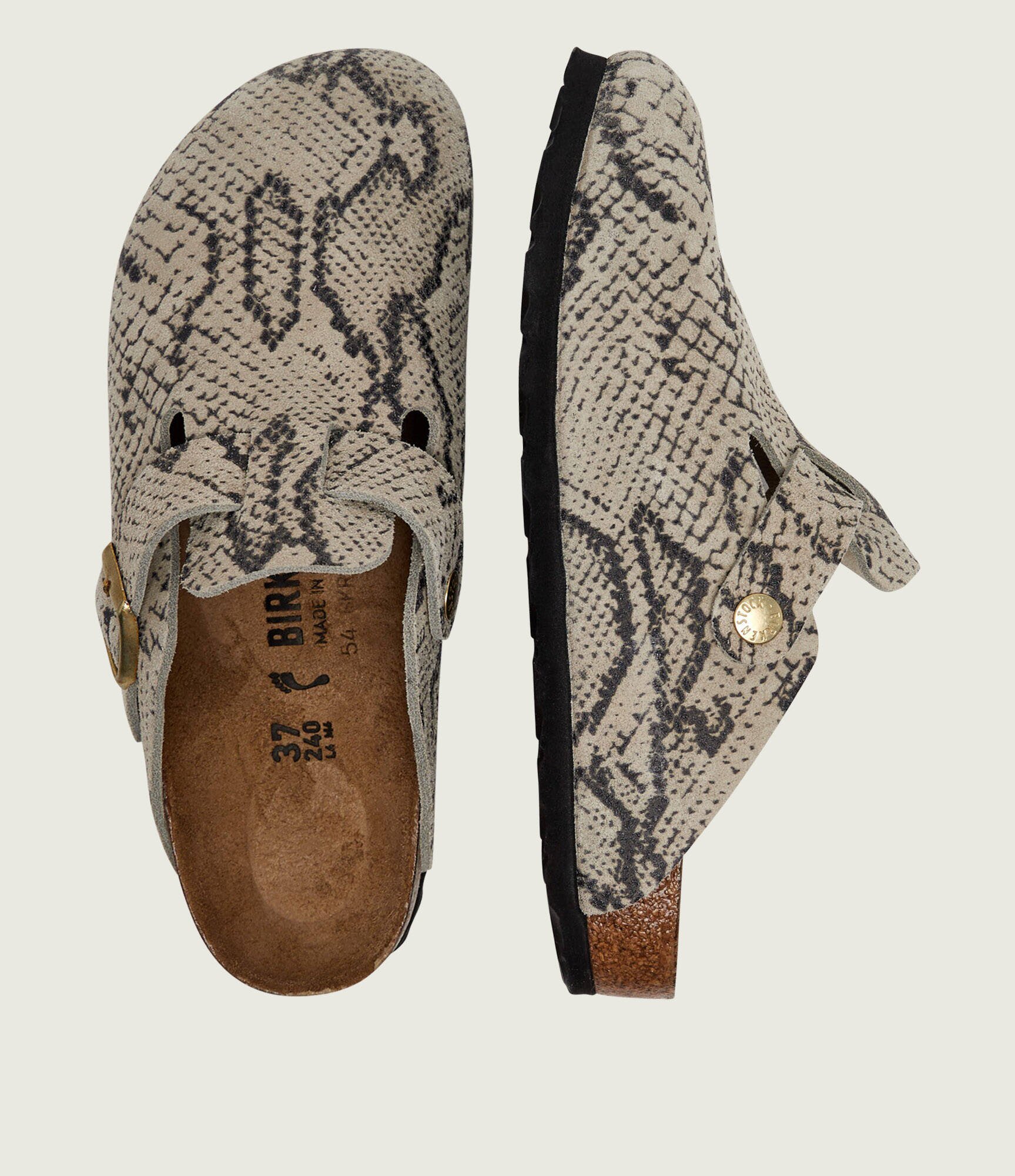 Birkenstock Mules (încălțăminte) Boston Rivet Logo | piele întoarsă | narrow fit