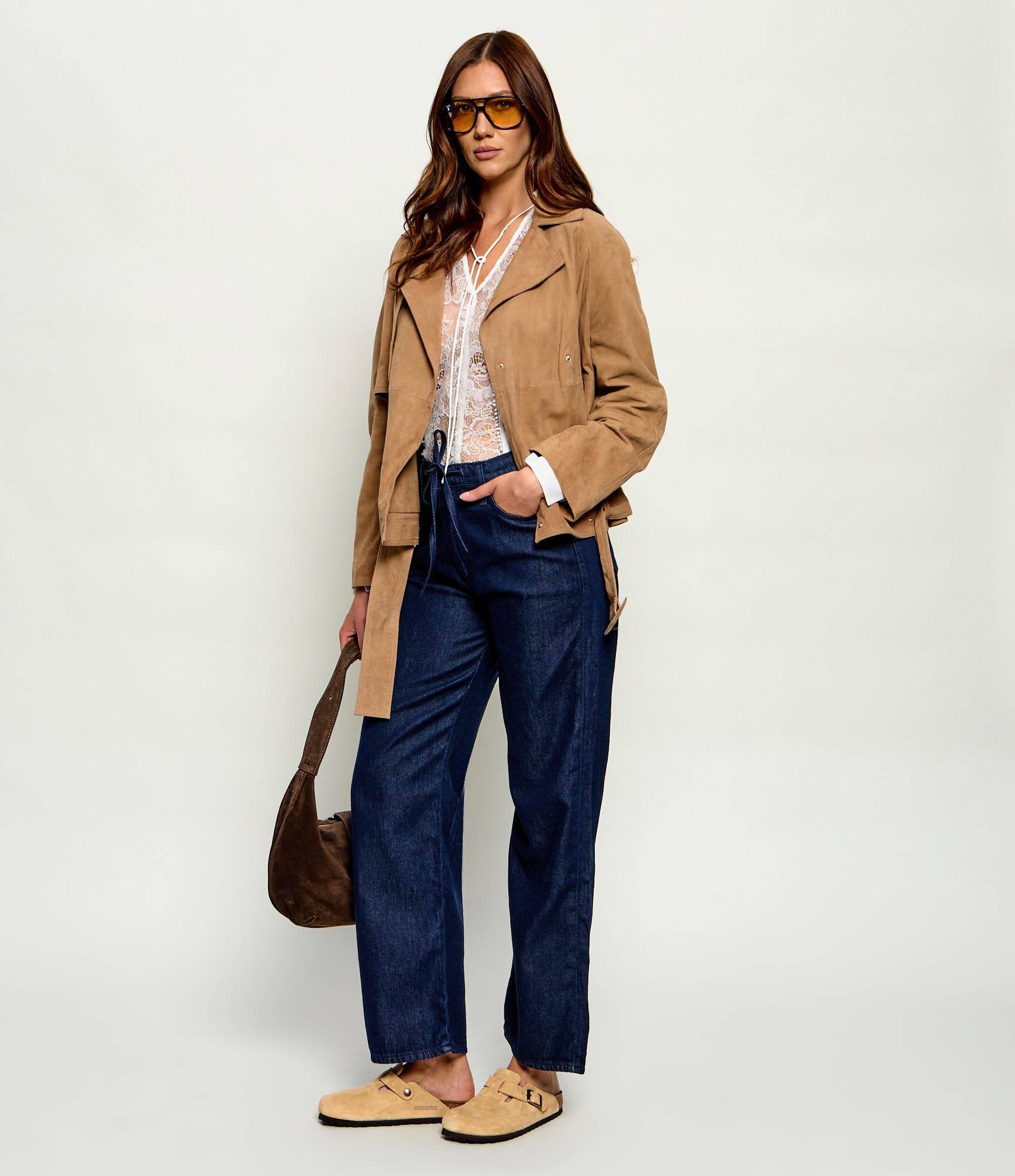 Birkenstock Mules (încălțăminte) Boston VL Latte | narrow fit | piele întoarsă