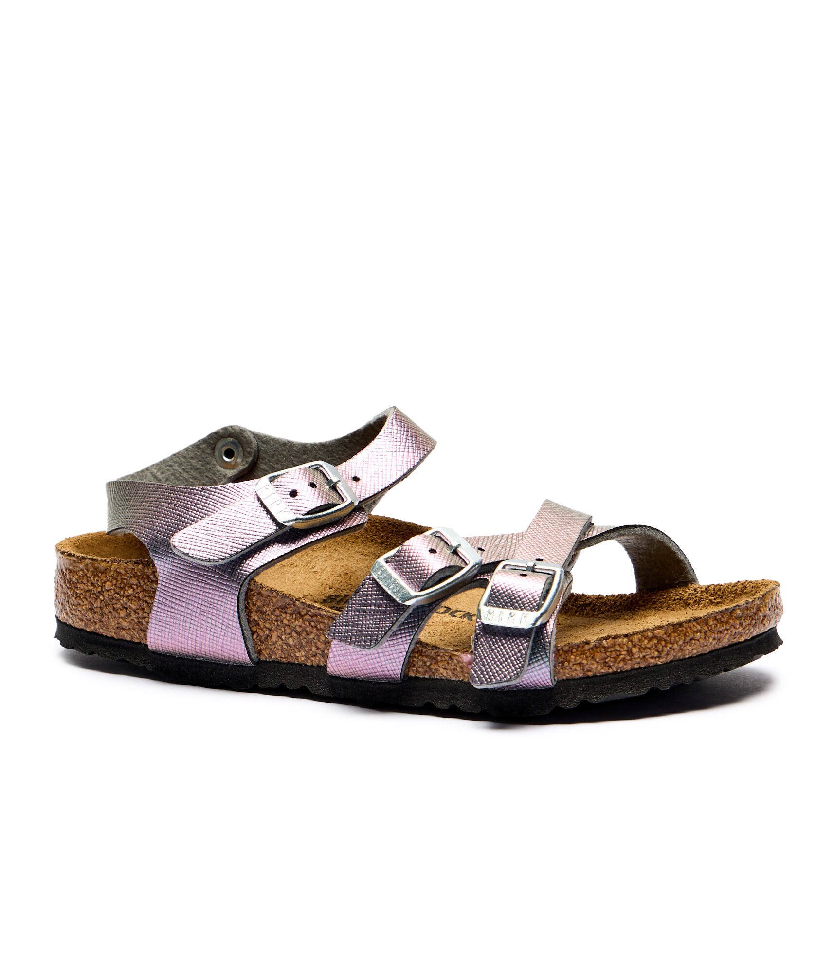 Birkenstock Sandale Kumba Saffiano cu adaos de piele | narrow fit